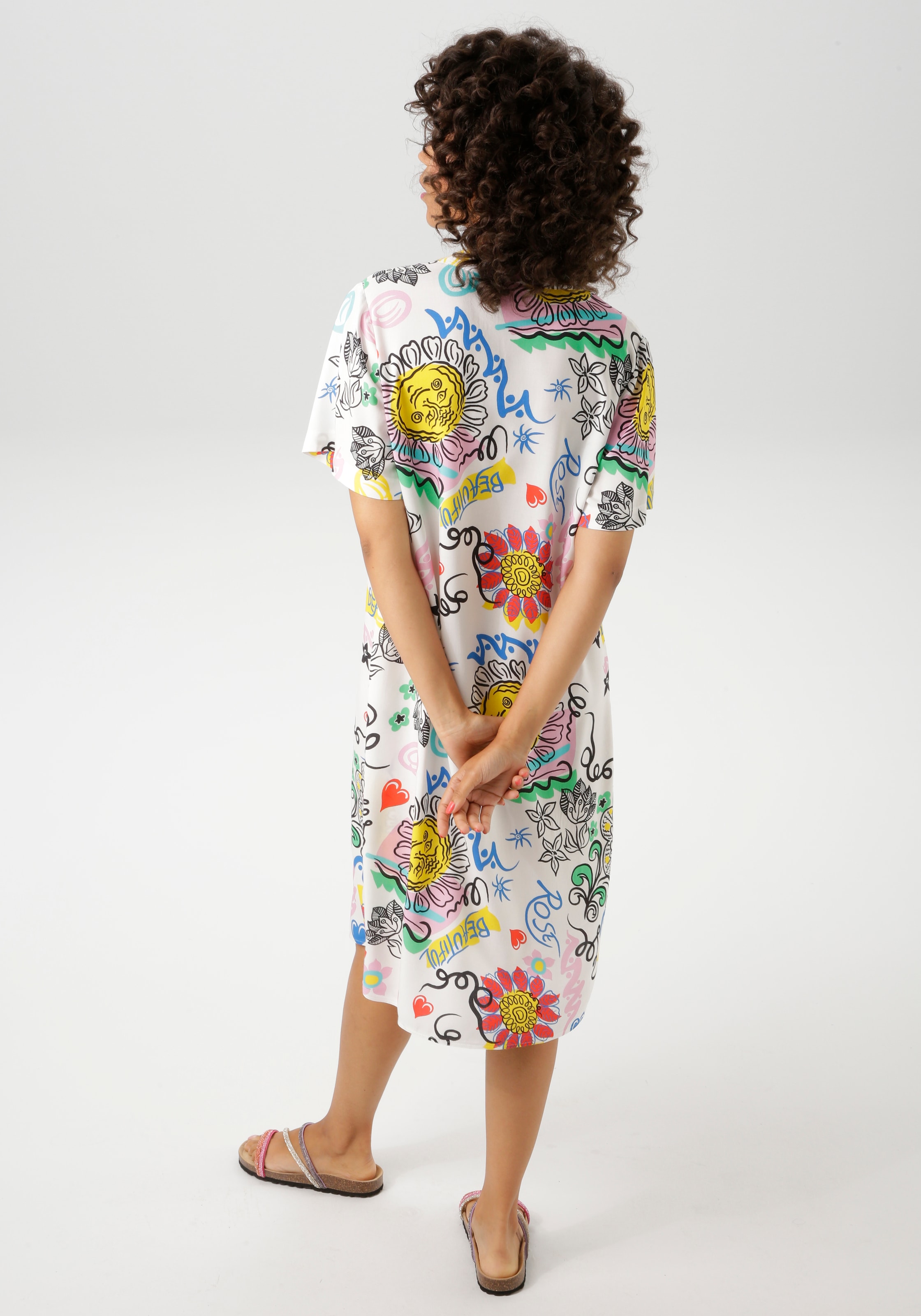 Aniston CASUAL Sommerkleid, mit farbenfrohem, kunstvollen Druck