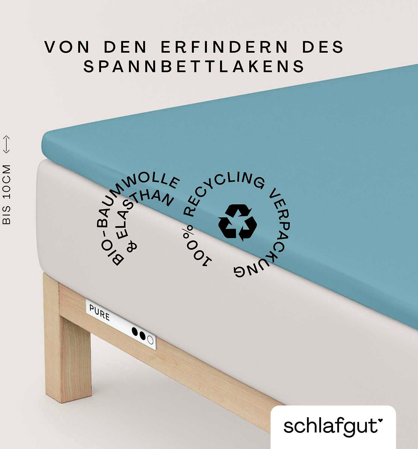 Schlafgut Spannbettlaken »PURE TOPPER in Gr. 90x200, 140x200 oder 180x200 cm, Laken für Topper«,...
