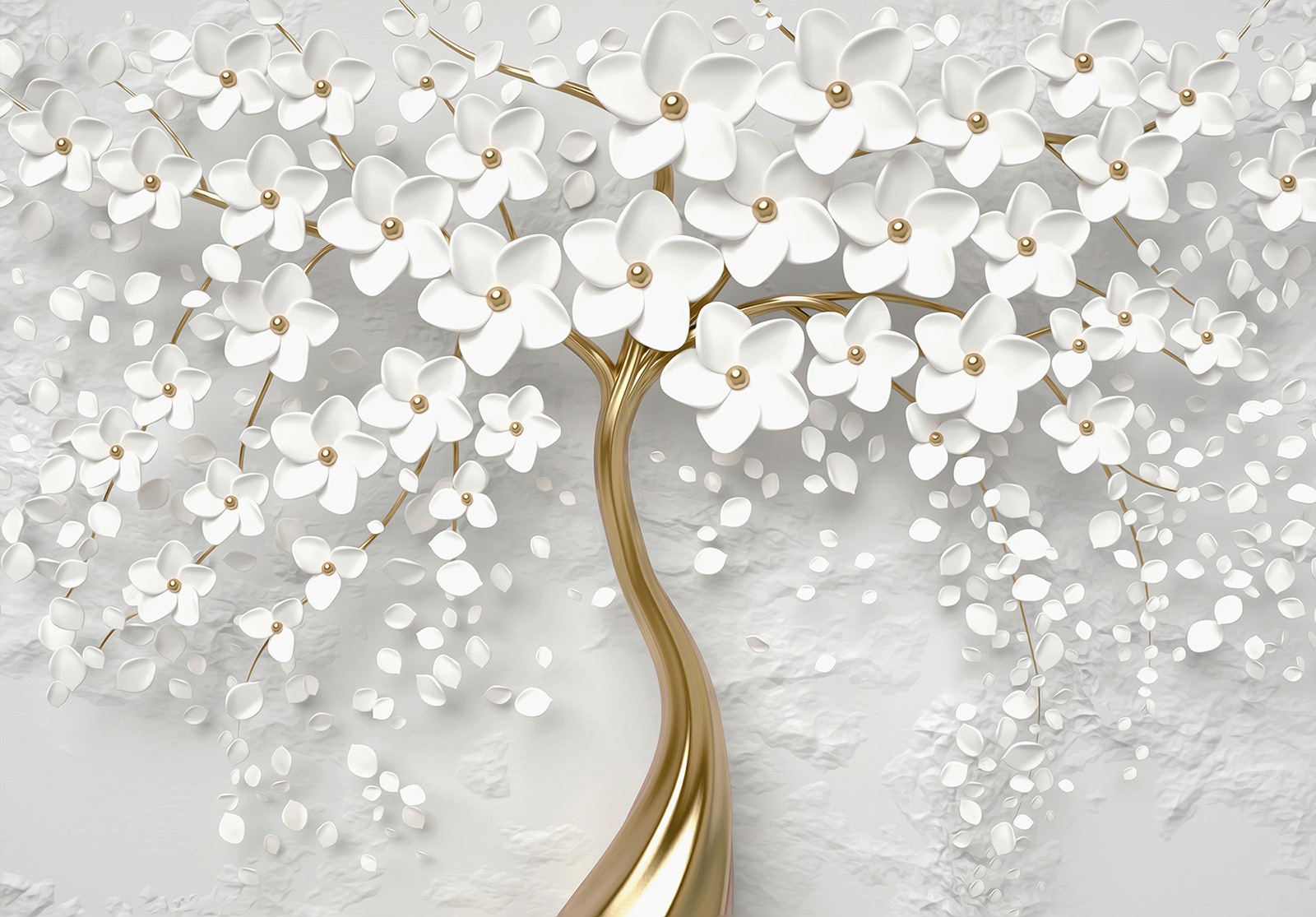 Consalnet Vliestapete »3D Baum mit Blumen«, botanisch, abstrakt, modern,  vliestapete, für Wohnzimmer oder Schlafzimmer auf Rechnung bestellen