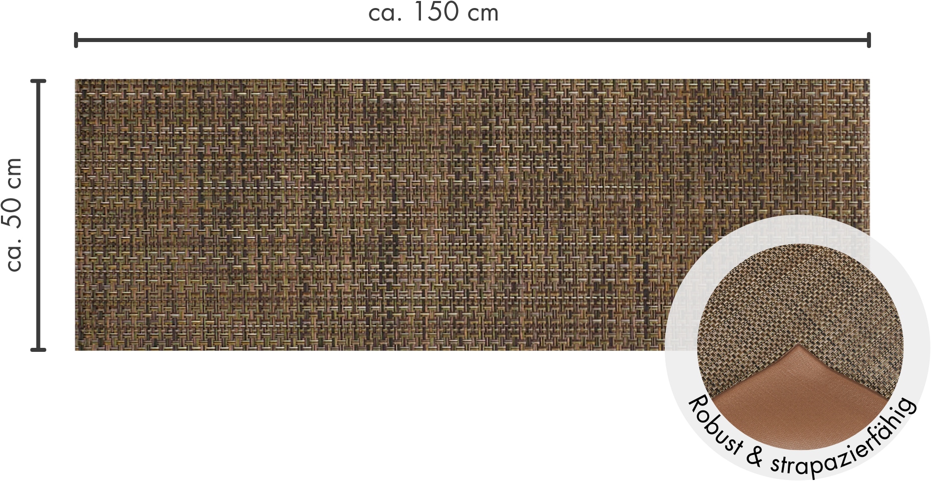 Andiamo Küchenläufer »Soft«, rechteckig, 5 mm Höhe, Vinyl-Küchenläufer, meliert, Flechtoptik, rutschhemmend