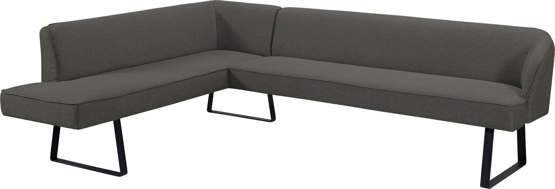exxpo - sofa fashion Eckbank »Americano«, mit Keder und Metallfüßen, Bezug in verschiedenen Qualitäten