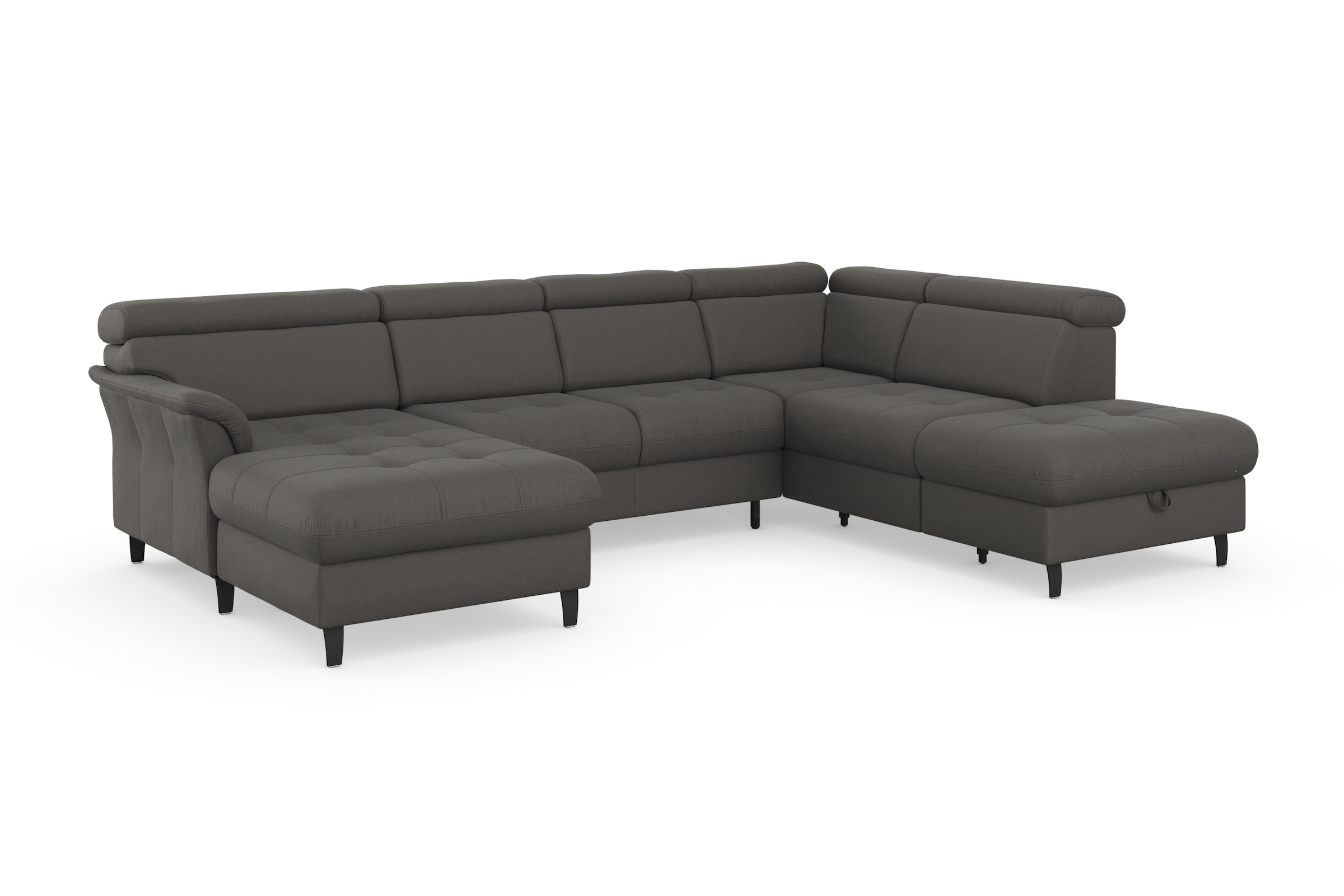 sit&more Wohnlandschaft »Marano U-Form«, inklusive Kopfteilverstellung, wahlweise mit Bettfunktion, Bettkasten