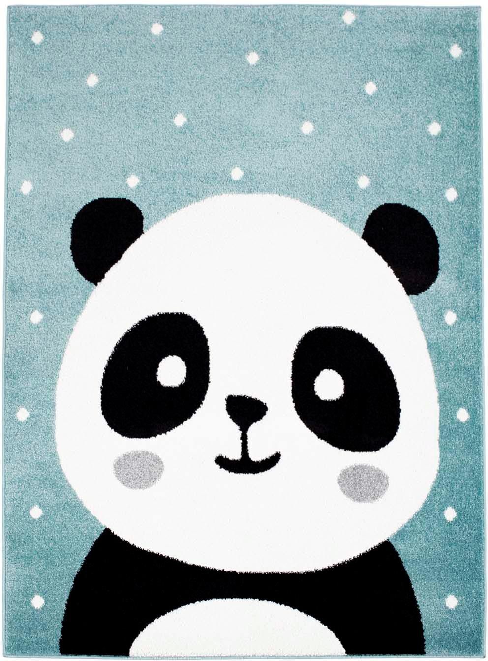 Carpet City Kinderteppich »Bubble Kids 1334«, rechteckig, 11 mm Höhe, Spielteppich, Panda-Bär, Weicher Flor, Pflegeleicht, Kinderzimmer
