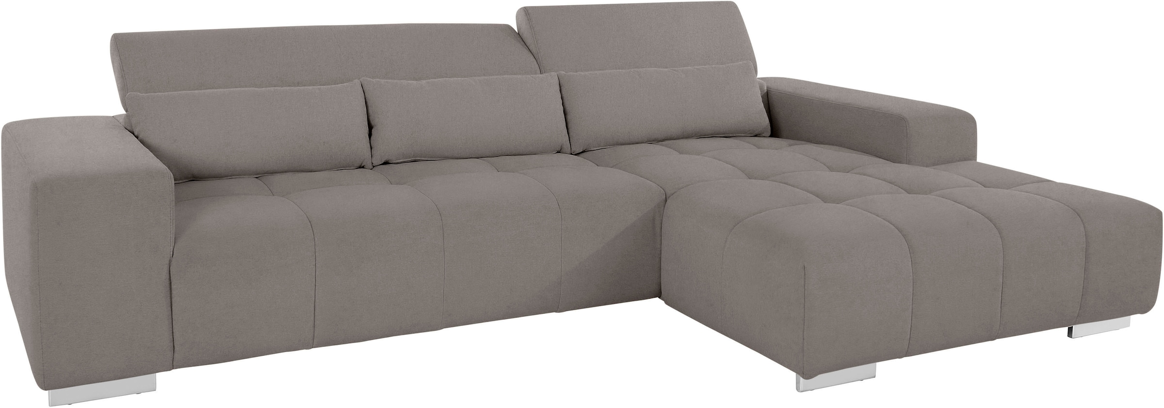 COTTA Ecksofa »Orion L-Form«, mit Kopfteilverstellung & 3 Nierenkissen