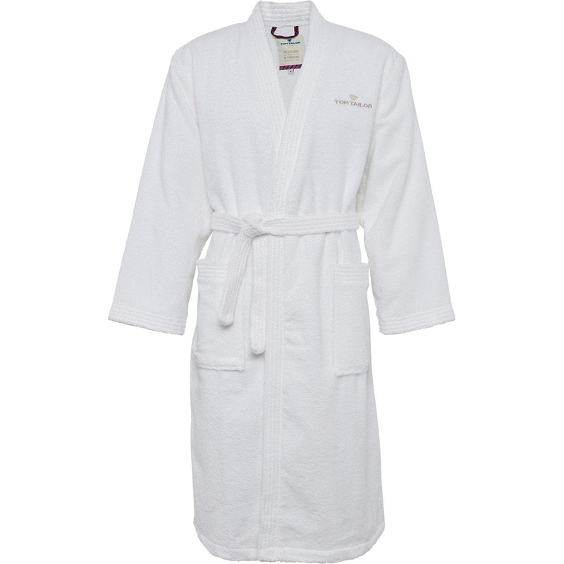TOM TAILOR HOME Unisex-Bademantel »Kimono« 1 Stk. tlg., für Damen & Herren, mit Logostickerei weiß XS Länge: 115 cm Bademantel mit Kimono-Kragen...