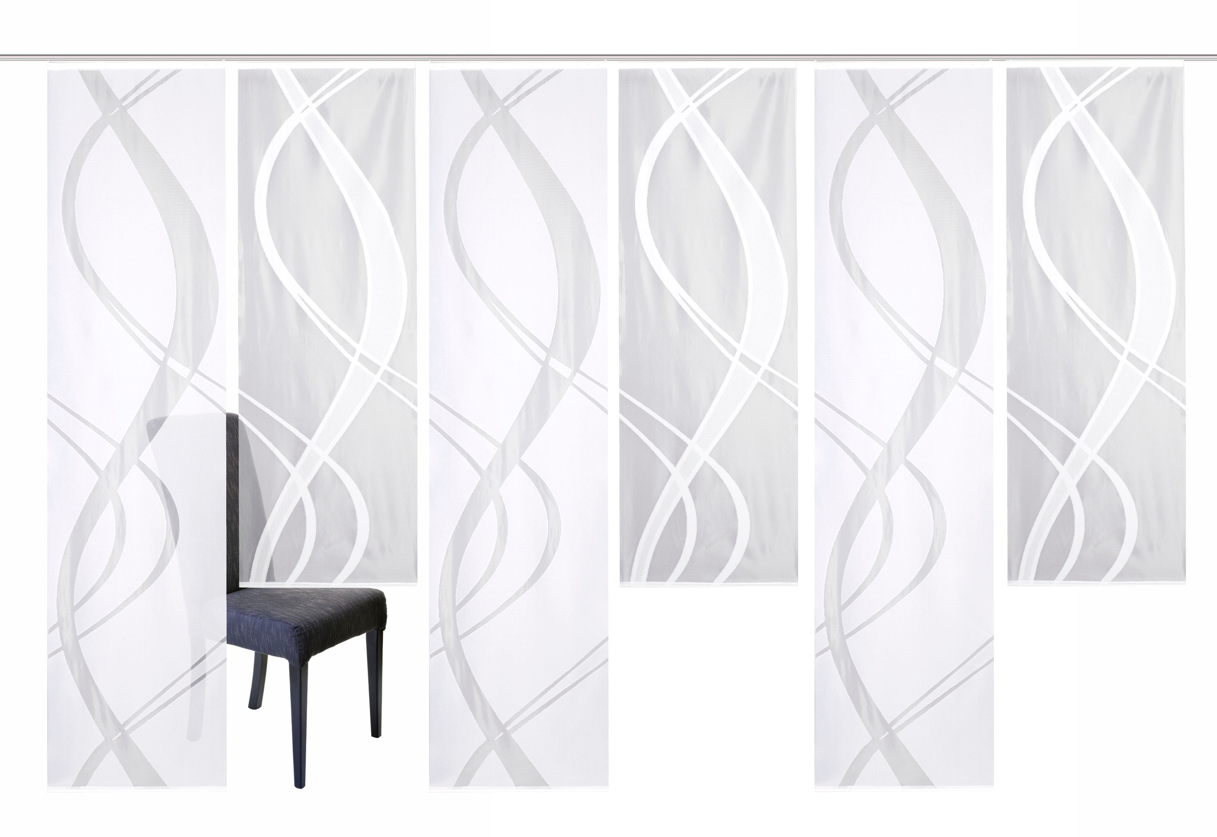 HOME WOHNIDEEN Schiebegardine »TIBASA« Paneelwagen 6 Stk. tlg. halbtranspar günstig online kaufen