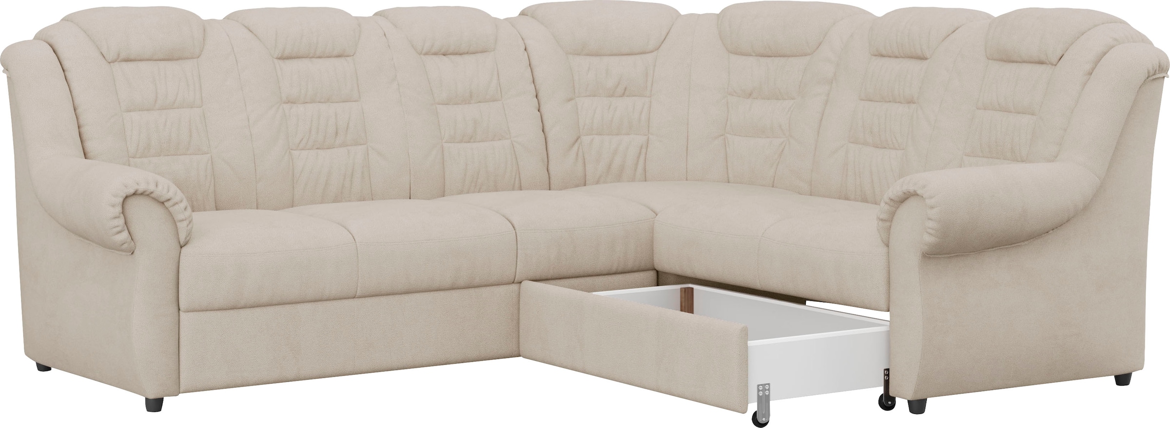 Home affaire Ecksofa »Boston L-Form«, mit hoher Rückenlehne, wahlweise mit Bettfunktion & Stauraum