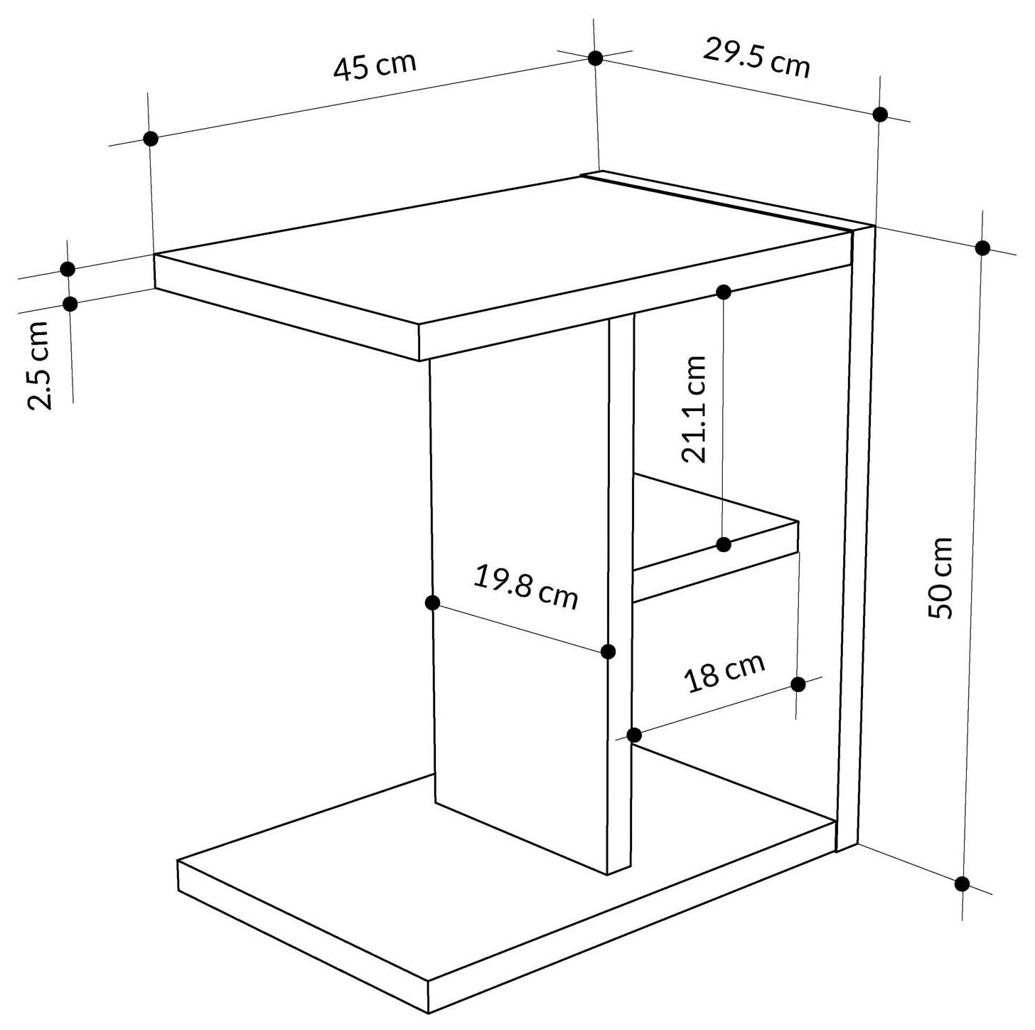 Decortie Beistelltisch »KOMOTI BEISTELLTISCH«, (Packung, 1 St.), Leichte Montage, Lagerung, Platzsparend