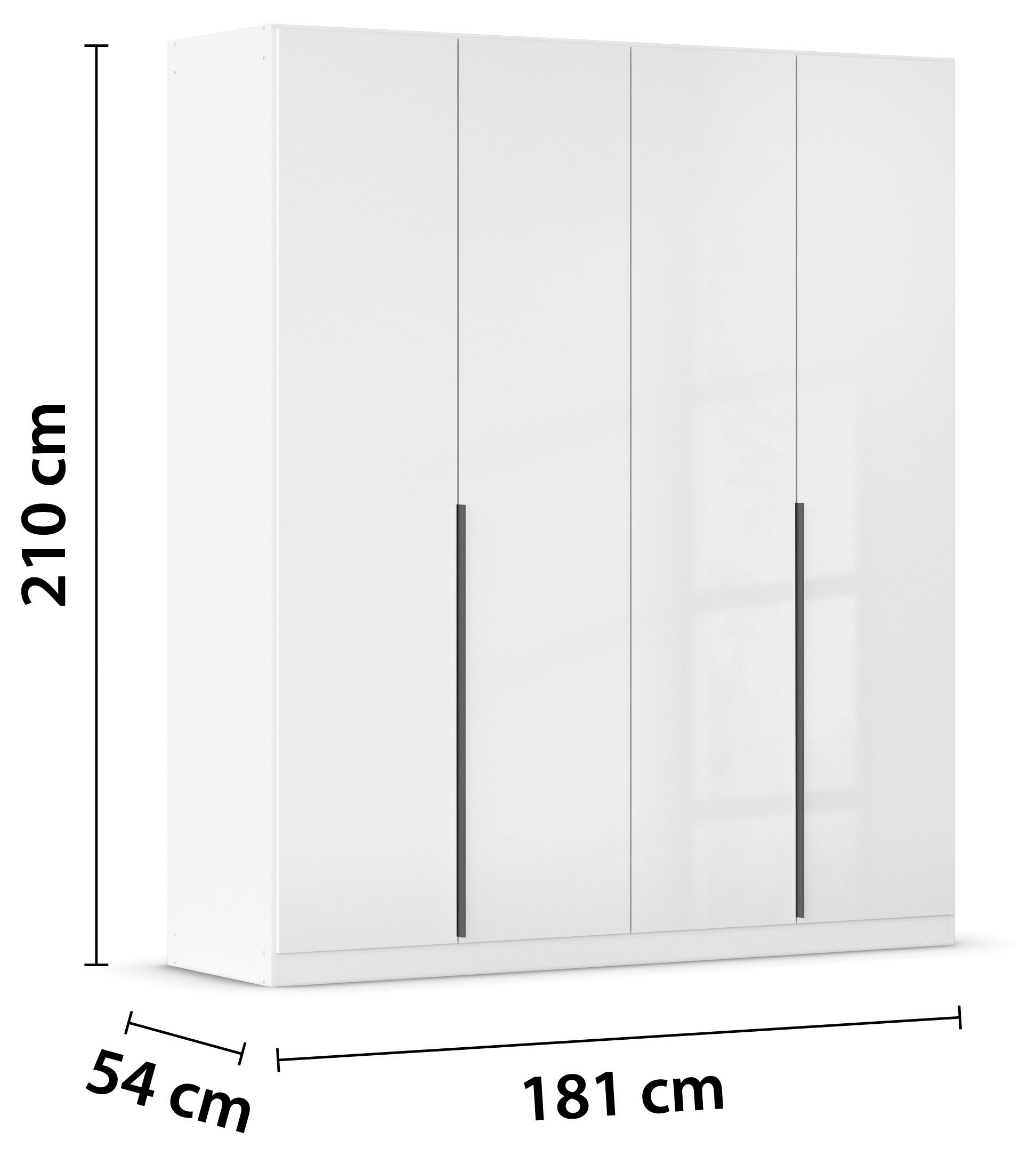 rauch Drehtürenschrank »Kleiderschrank Schrank Garderobe AGORDO TOPSELLER Schlafzimmer«, (in zwei Griff-Farben mit Dekor- oder Hochglanzfront), durchdachte Innenausstattung, in 6 Breiten und 2 Höhen MADE IN GERMANY