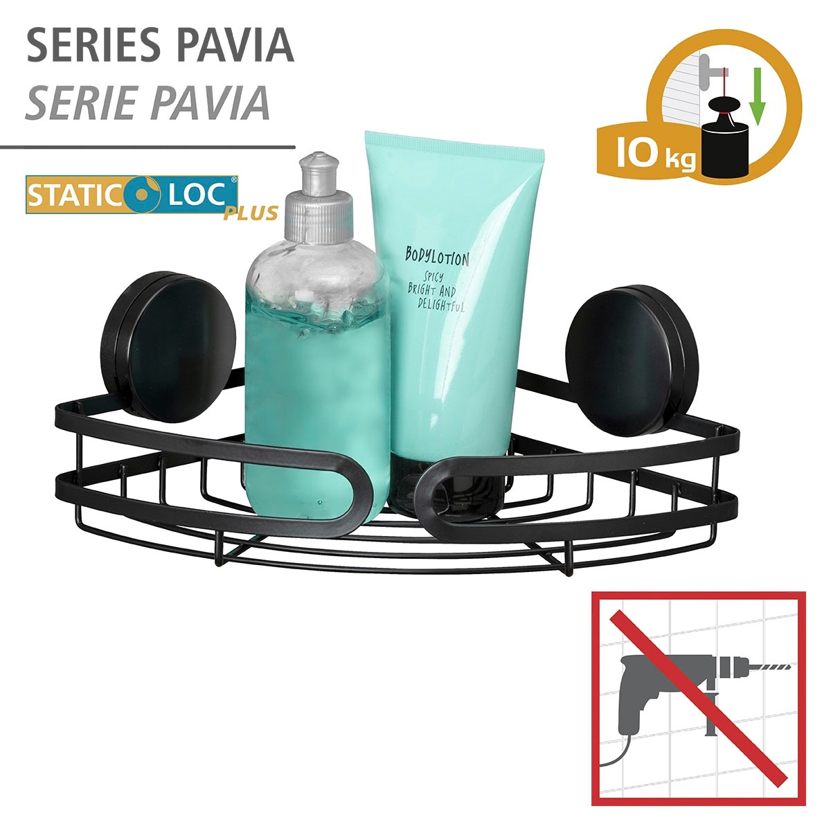 WENKO Duschregal »Static-Loc® Plus Pavia«, Badezimmer-Ablage, Befestigen ohne bohren