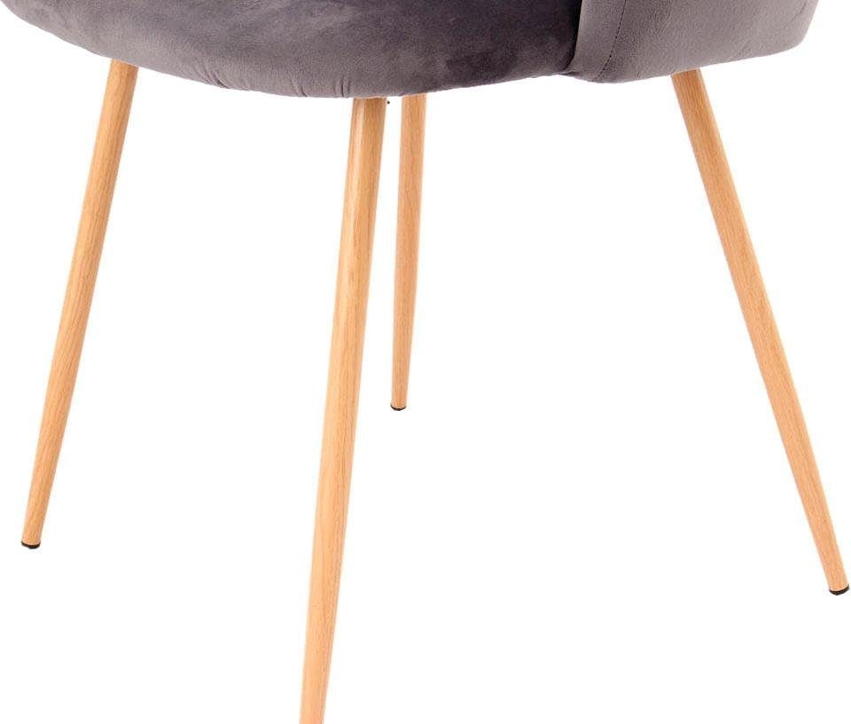 Kayoom Polsterstuhl »Stuhl Celina 110 2er-Set Grau,samtweicher Bezug in moderner Farbgebung« (Set) 2 Stk.samtweicher Bezug, bequem, zeitlos, Hingucker in jedem Wohnbereich