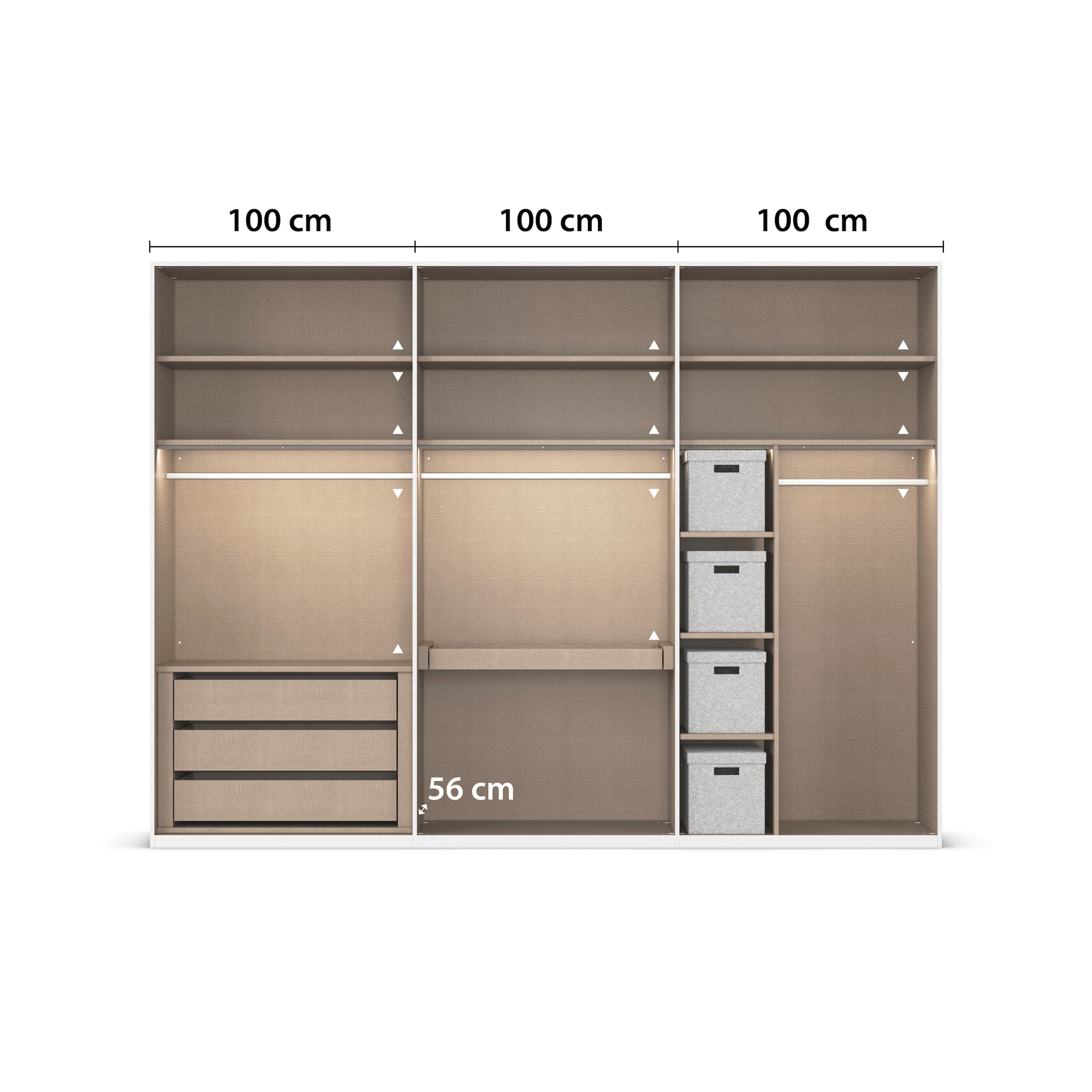 LeGer Home by Lena Gercke Kleiderschrank »Schrank Garderobe Ankleide Schlafzimmer Flur Serina«, (in 3 verschiedenen Ausstattungen BASIC/CLASSIC/PREMIUM), in 6 Breiten (101 - 401 cm) mit Front Glas oder Dekor MADE IN GERMANY