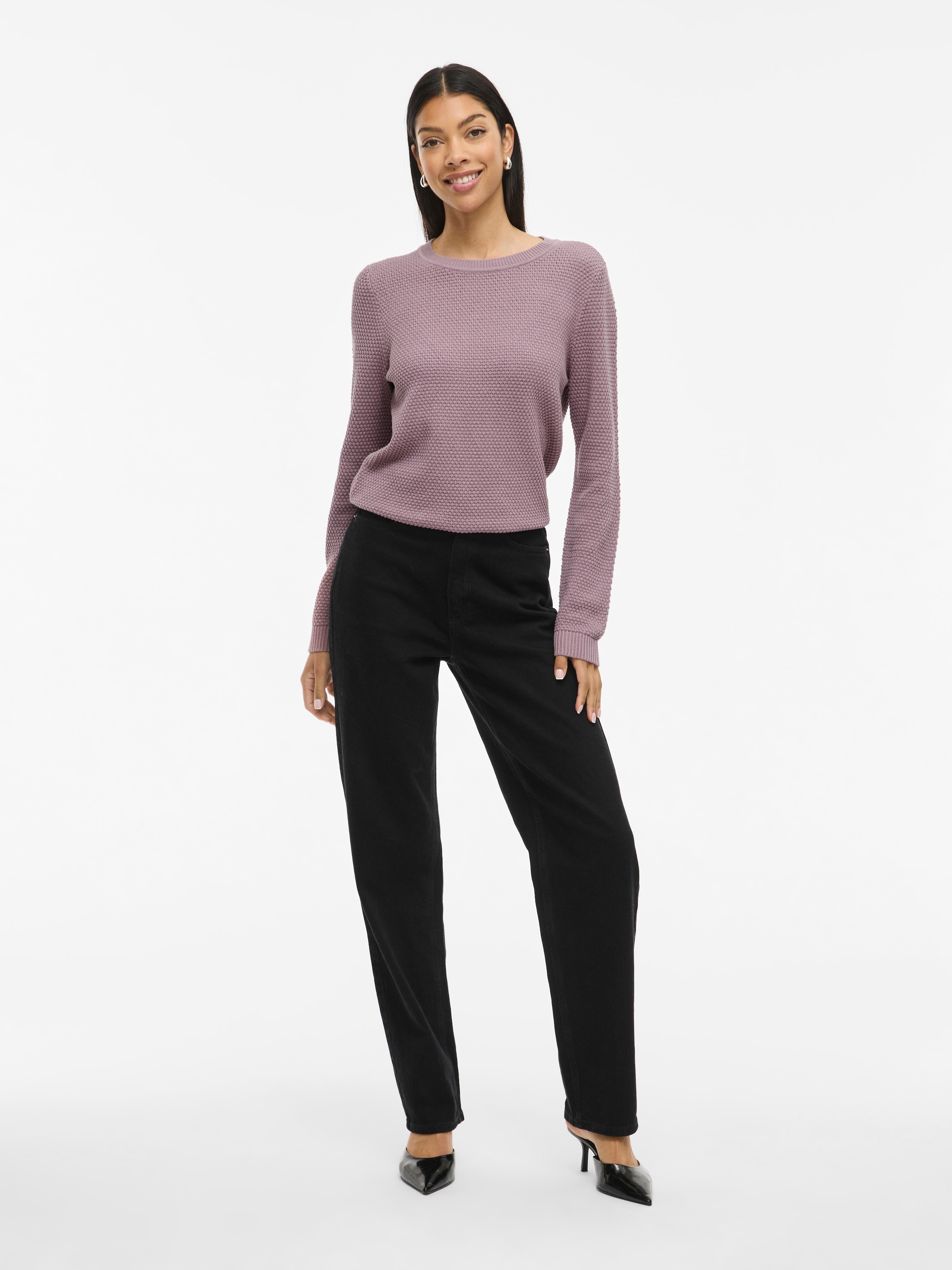Vila Rundhalspullover »VIDALO O-NECK L/S KNIT TOP- NOOS«