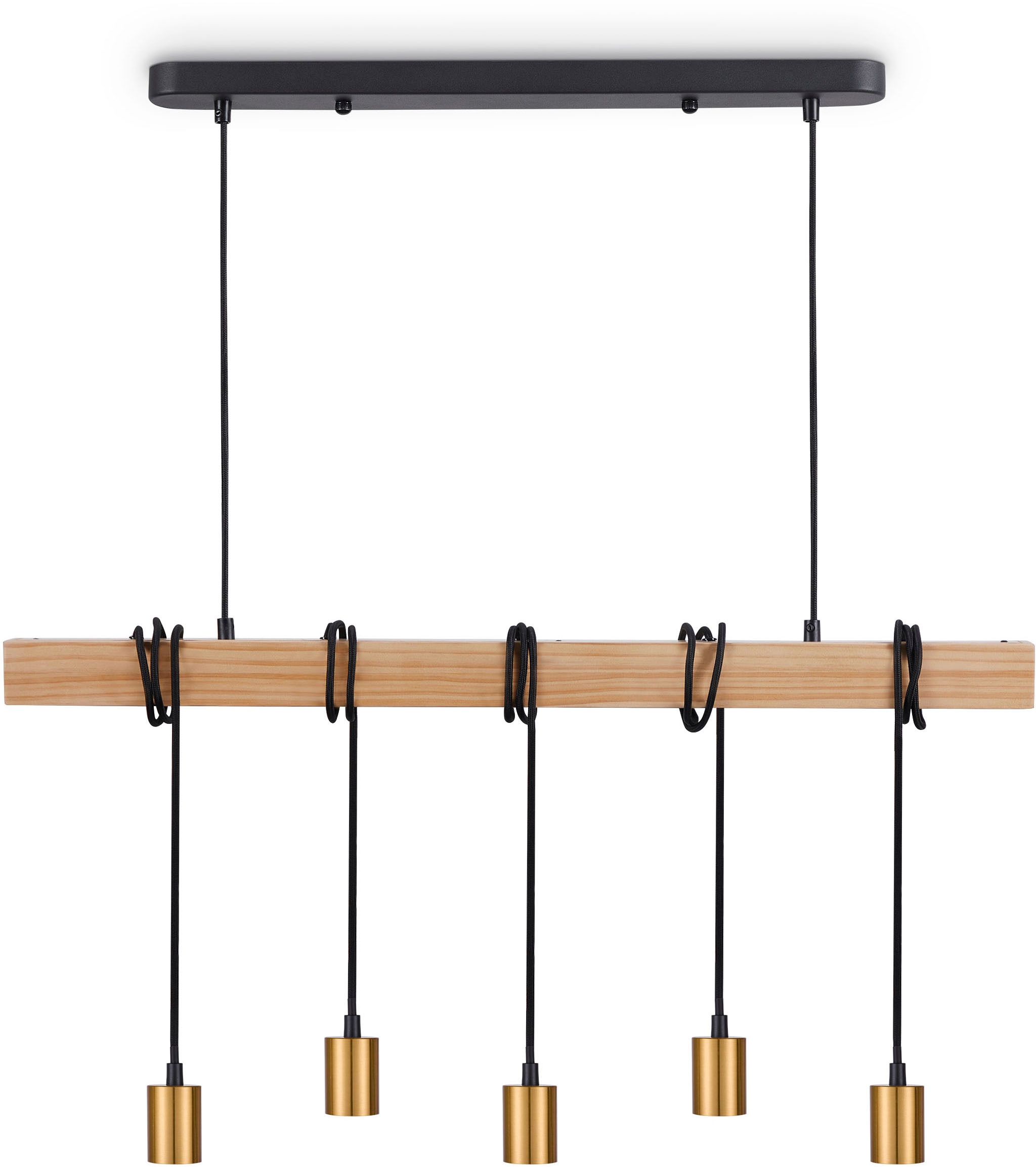 Paco Home Pendelleuchte »SINA« E27 LED Pendelleuchte Hängelleuchte  Wohnzimmer Esszimmer Vintage Holz E27