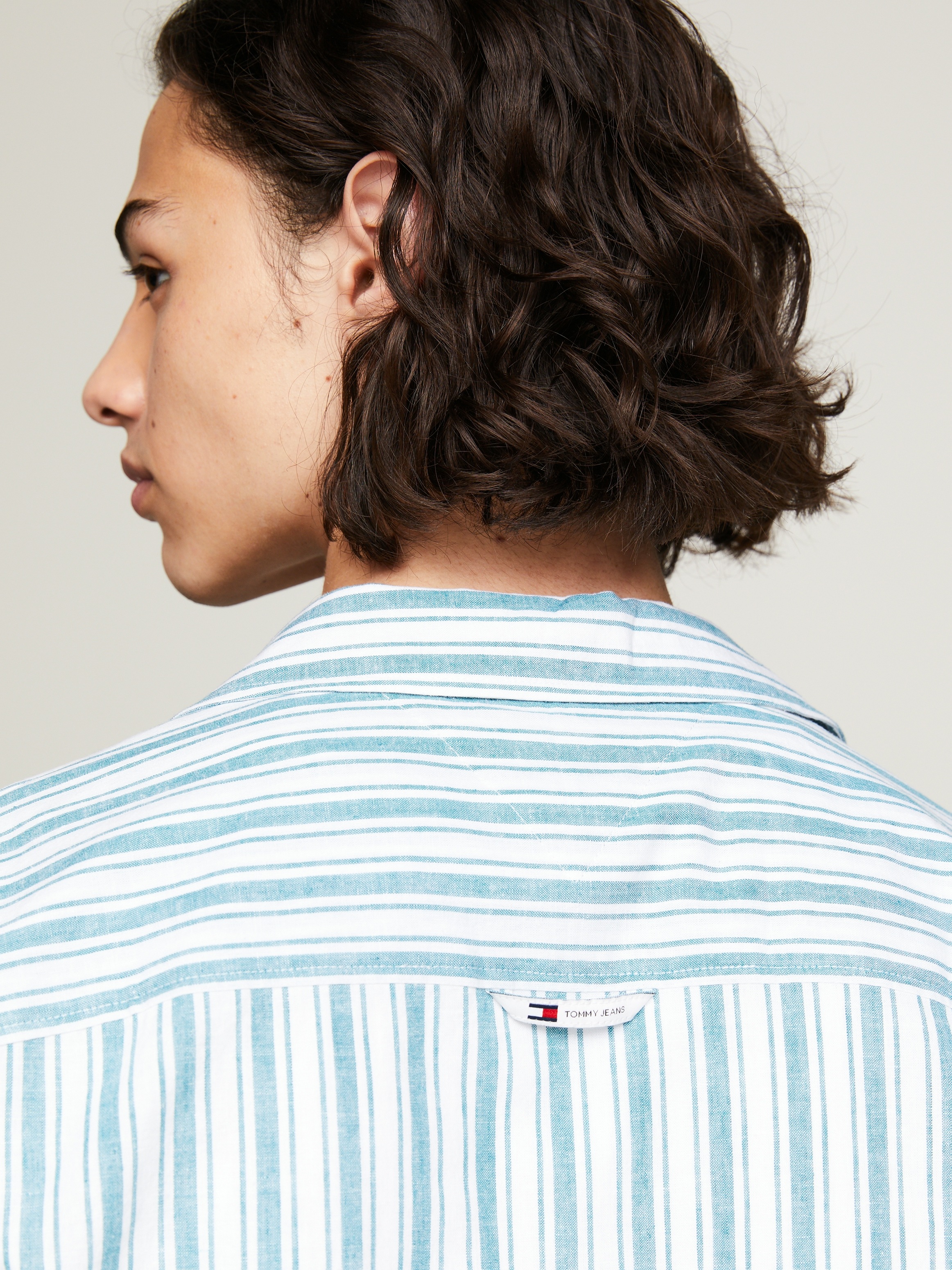 Tommy Jeans Kurzarmhemd »TJM STRIPE LINEN SS SHIRT EXT«