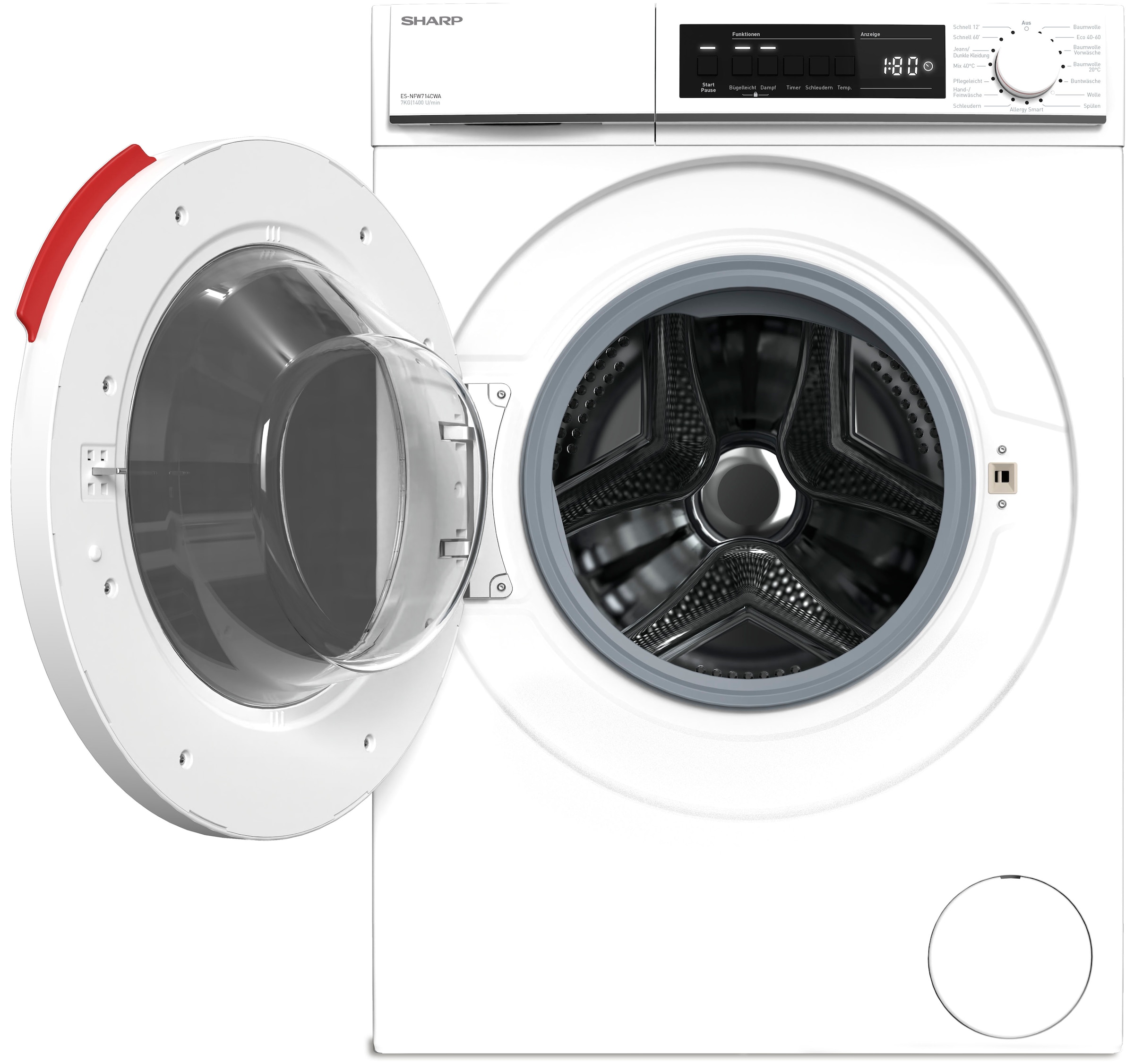 Sharp Waschmaschine »ES-NFW714CWA-DE«, 7 kg, 1400 U/min