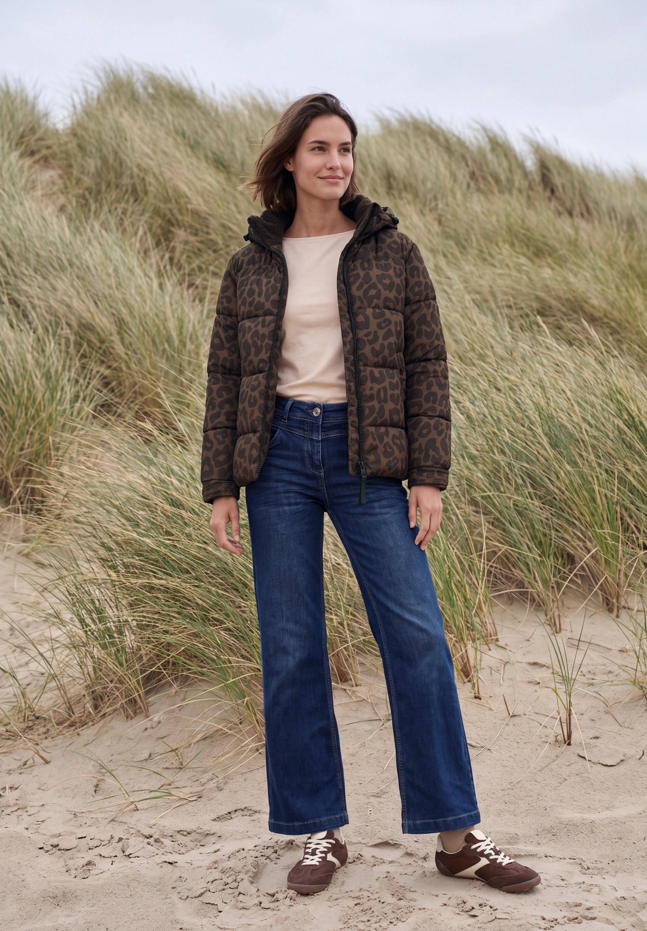 Cecil Steppjacke mit Kapuze mit wärmendem Plüschfutter