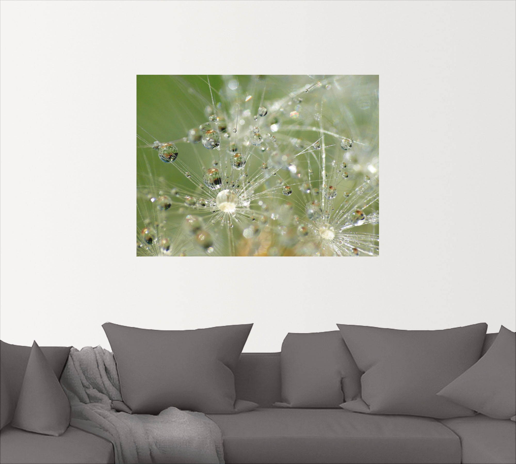 Artland Wandbild »Wassertropfen Pusteblume«, Blumen, (1 St.), als Leinwandbild, Wandaufkleber in verschied. Größen