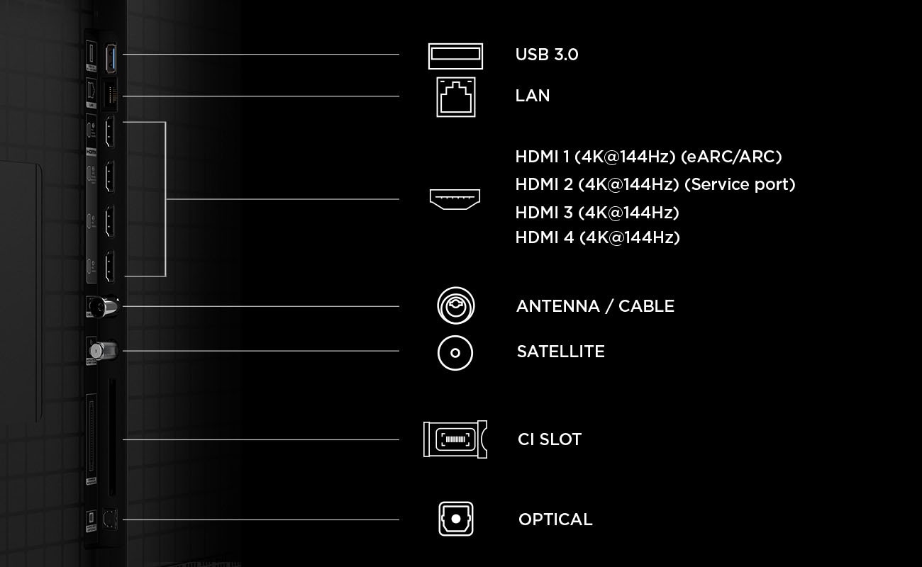 TCL Mini-LED-Fernseher »65C8LX1« 164 cm/65 ″ SQD-Mini LED, HDR 6000 Nits, 100%BT.2020, 144Hz, AiPQ Pro,Dolby Vision