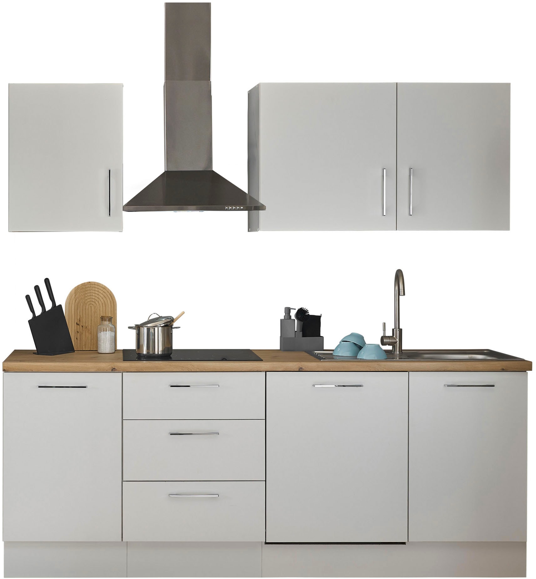 BASIC by Balculina Küchenzeile »Turin«, Breite 220 cm, ohne E-Geräte, mit S günstig online kaufen