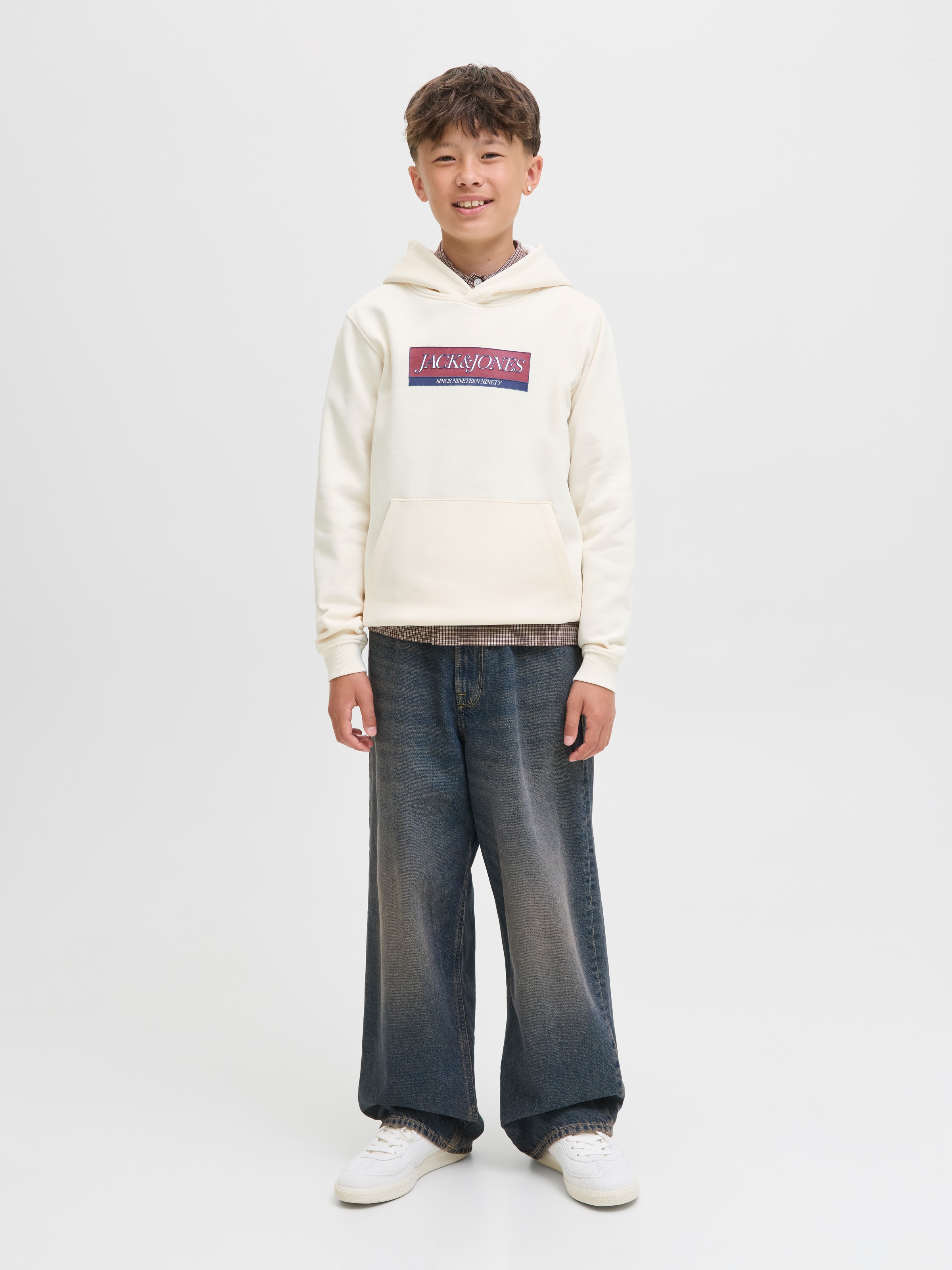 Jack & Jones Junior Kapuzensweatshirt »JORINWOOD BLOCK BRANDING SWEAT NOOS JNR«