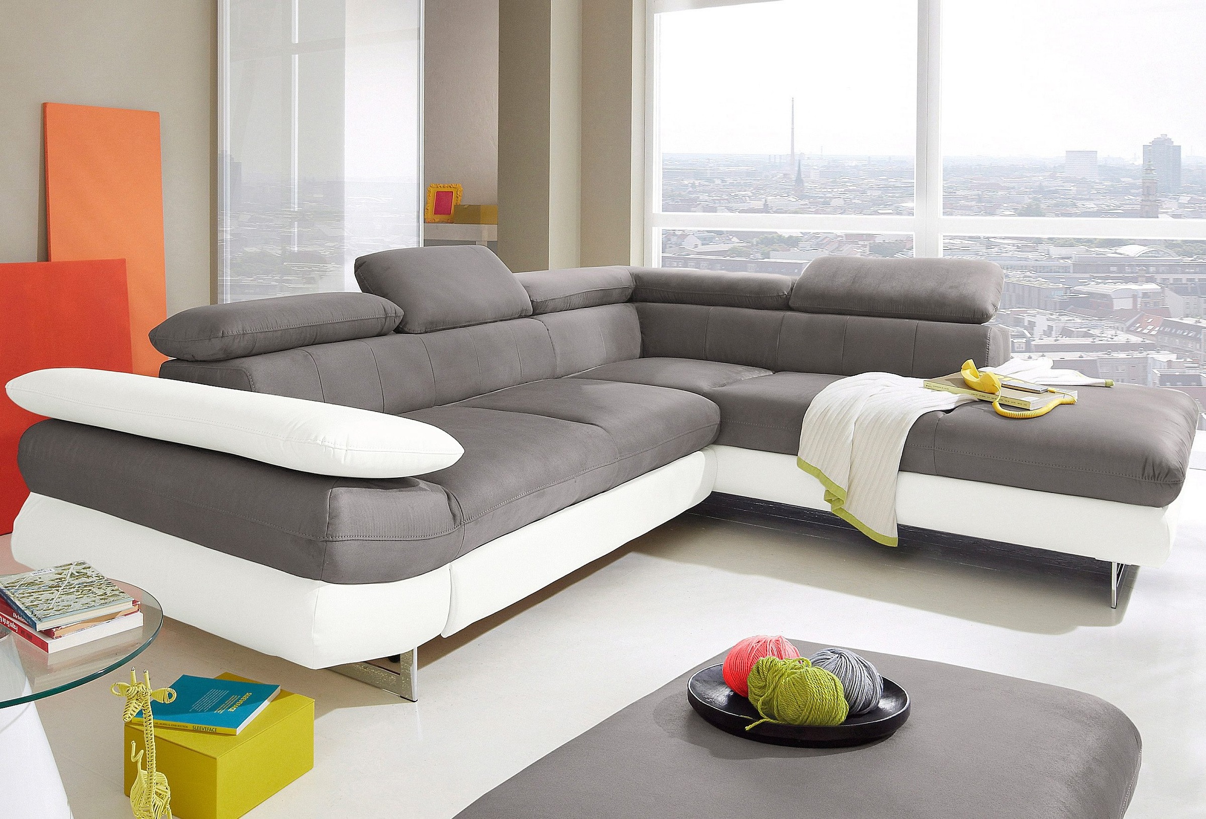 INOSIGN Ecksofa »Solution L-Form«, mit Arm- & Kopfteilverstellung, wahlweise mit Bettfunktion