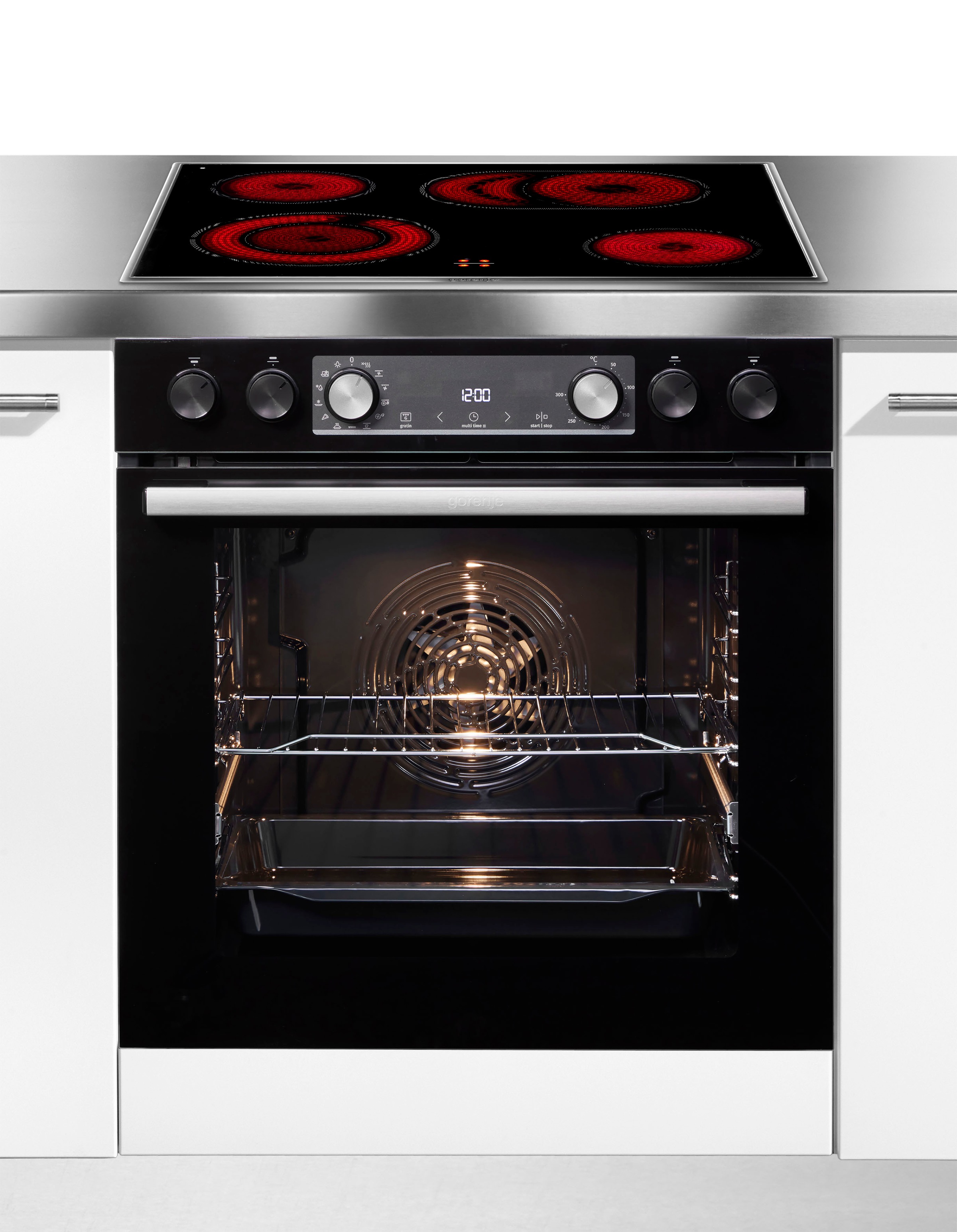 GORENJE Elektro-Herd-Set "BCPX6737E05BG" mit 1-fach-Teleskopauszug Pyrolyse günstig online kaufen