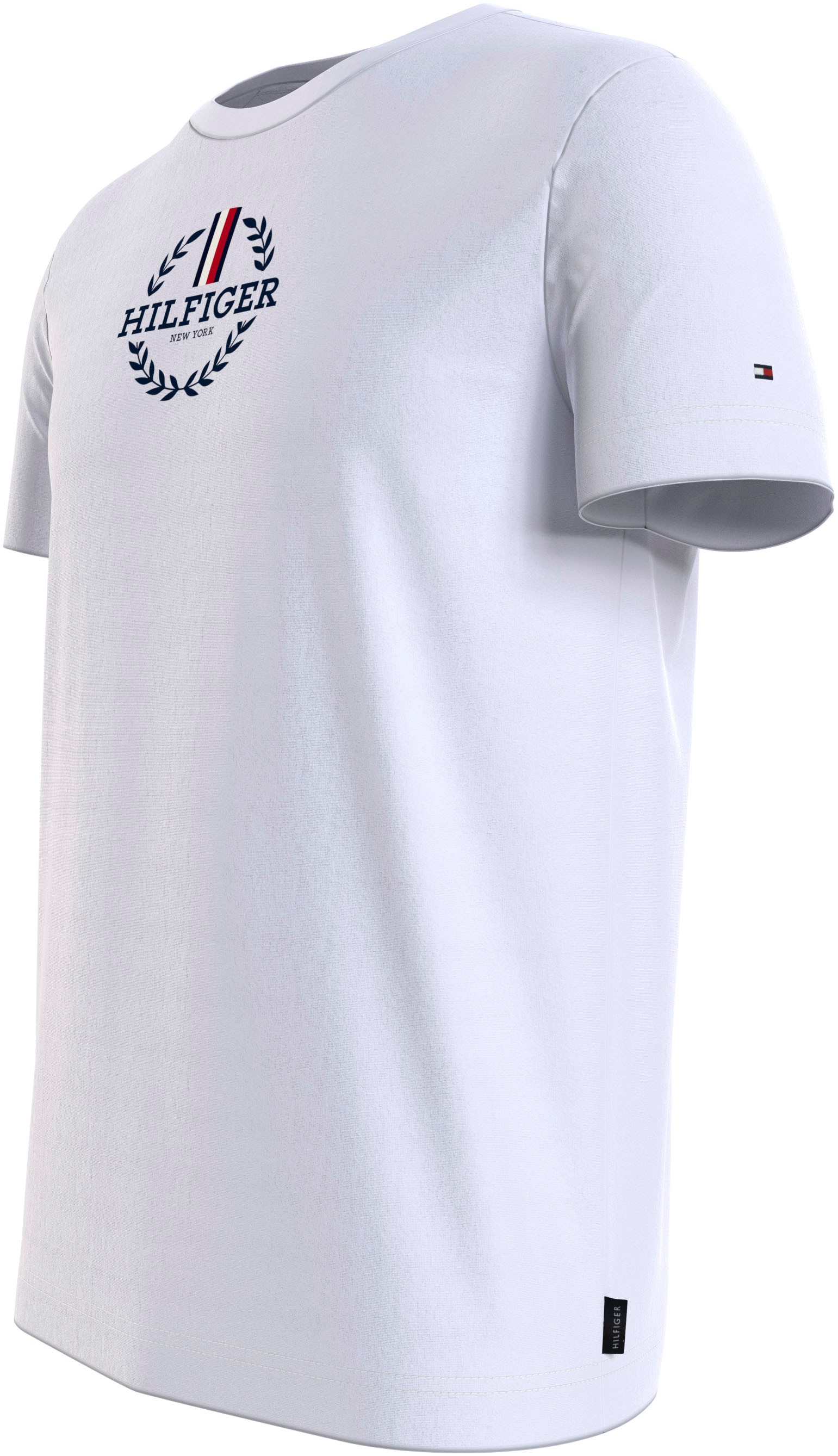 Tommy Hilfiger T-Shirt »GLOBAL STRIPE WREATH TEE« mit Archive-Wappen-Logo