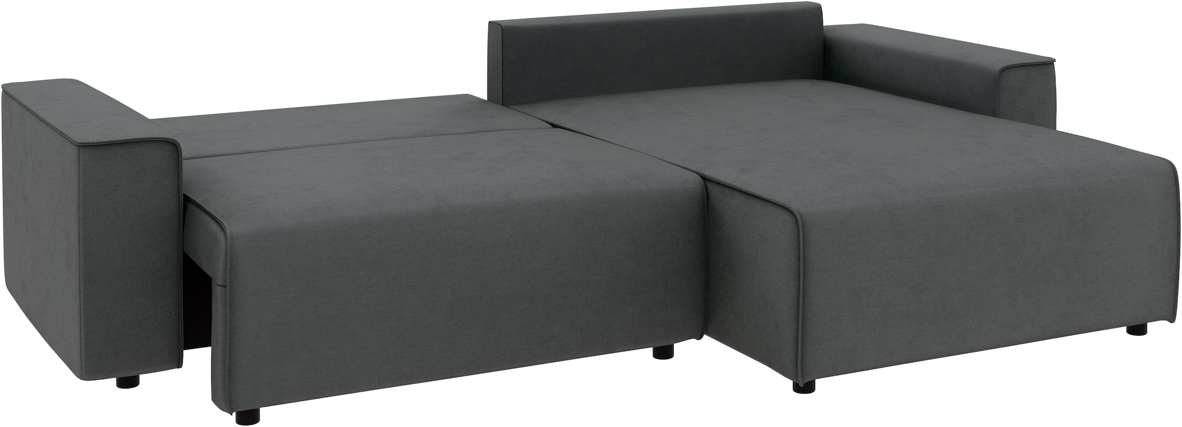 INOSIGN Ecksofa »Chance, Recamiere beidseitig montierbar, Schlaffunktion, Breite 265 cm«, auch in Cordstoff, Schlafsofa mit Bettkasten, Couch in L-Form