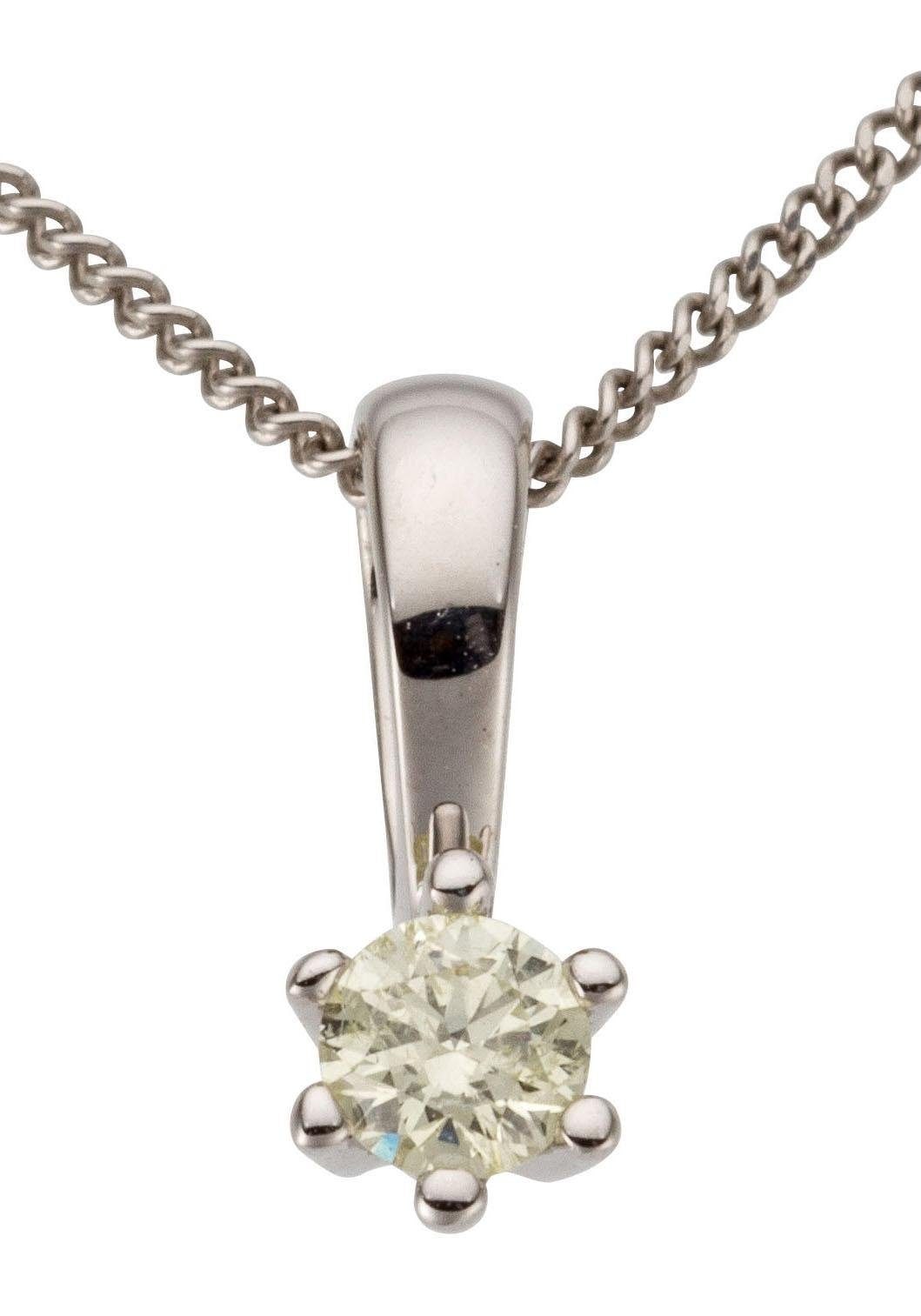 Firetti Kettenanhänger »Schmuck Geschenk Gold 750 Halsschmuck Anhänger  Halskette Solitär«  mit Brillant in Krappenfassung