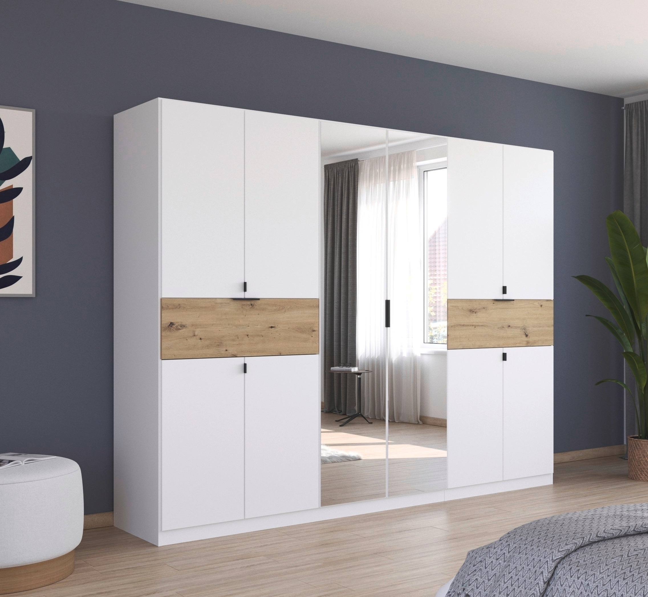 rauch Drehtürenschrank »Kleiderschrank Schrank Garderobe Wäscheschrank TICAO«, (Schubladen in der Höhe variabel positionierbar), mit 2 geräumigen Schubladen, viel Stauraum MADE IN GERMANY