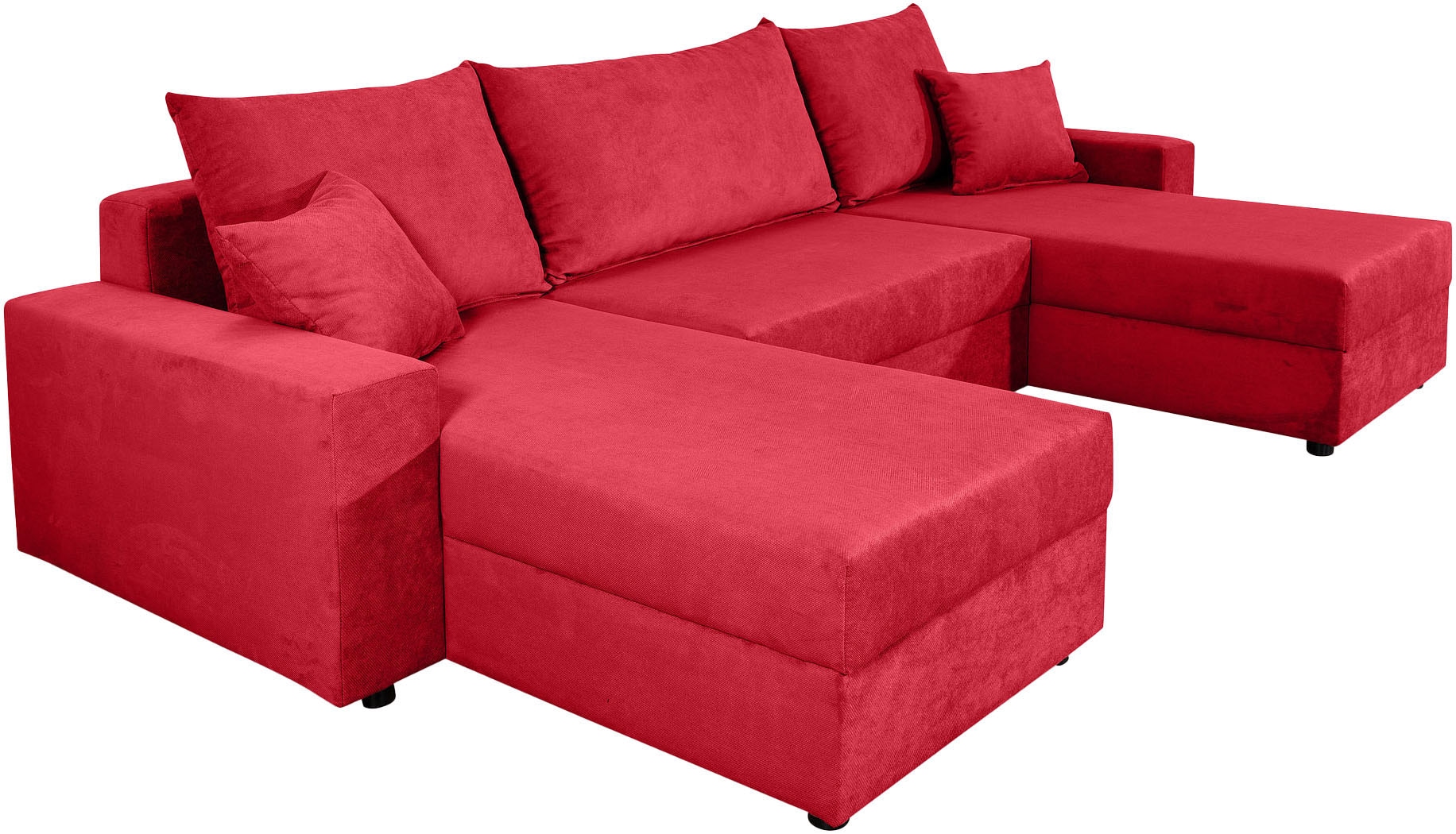 COLLECTION AB Wohnlandschaft »Pico U-Form, Breite 252, mit Schlaffunktion, Bettkasten & Zierkissen«, Liegefläche 117x220 cm