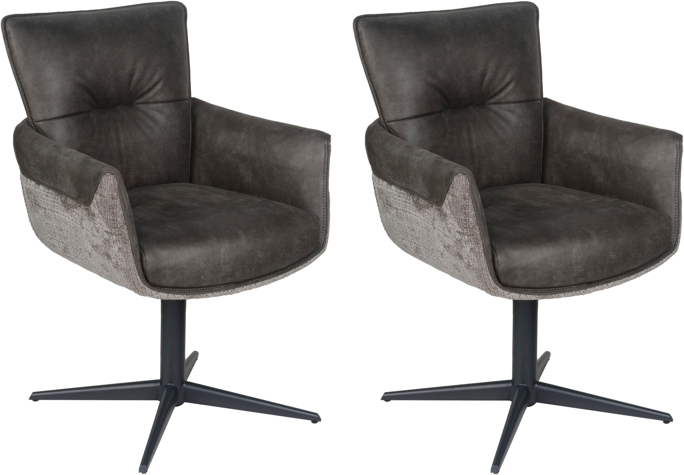 Home affaire Esszimmerstuhl »Milano« (Set) 2 Stk.Drehstuhl Milano grey günstig online kaufen
