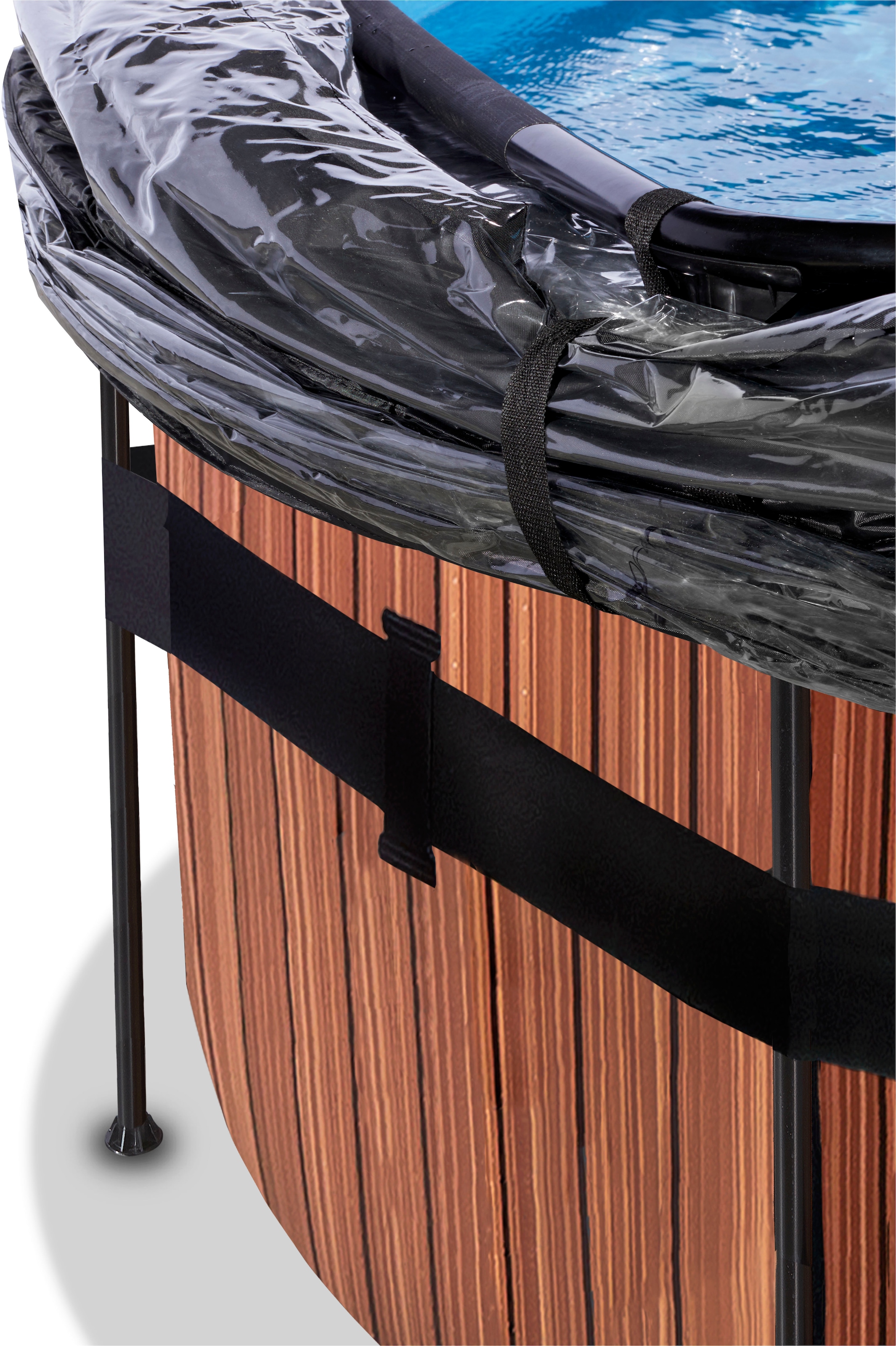 EXIT Framepool »inkl. multifunktionaler Poolabdeckung«, (Set, 4 tlg.), ØxH: 427x122 cm, mit Sandfilteranlage und Sicherheitsleiter