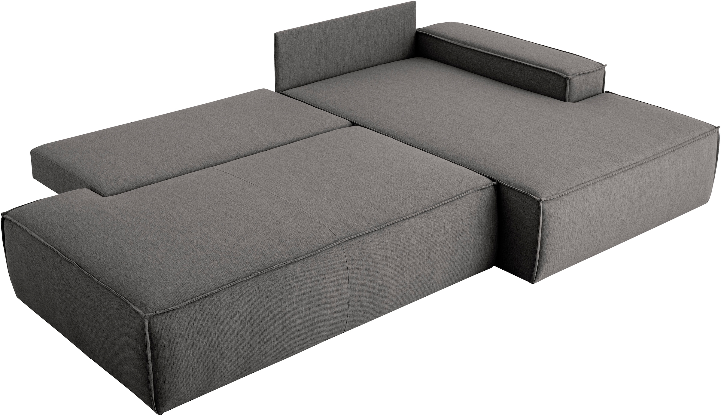 Home affaire Ecksofa »SHERWOOD, Schlafsofa in L-Form offen (275cm), Cord, Leinenoptik«, Schlaffunktion und Bettkasten, Kedernaht, hoher Sitz- & Liegekomfort