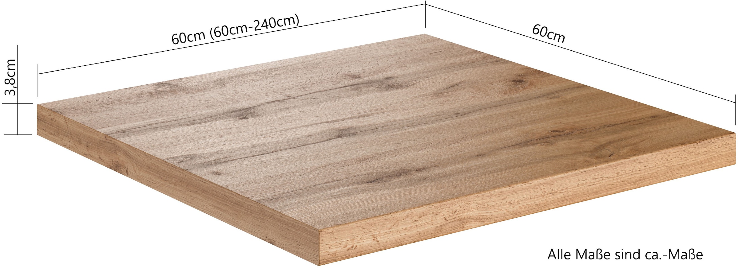 KOCHSTATION Küchenzeile »KS-Lagos2, Breite 240 cm« wahlweise mit E-Geräten, mit 38mm starker Arbeitsplatte