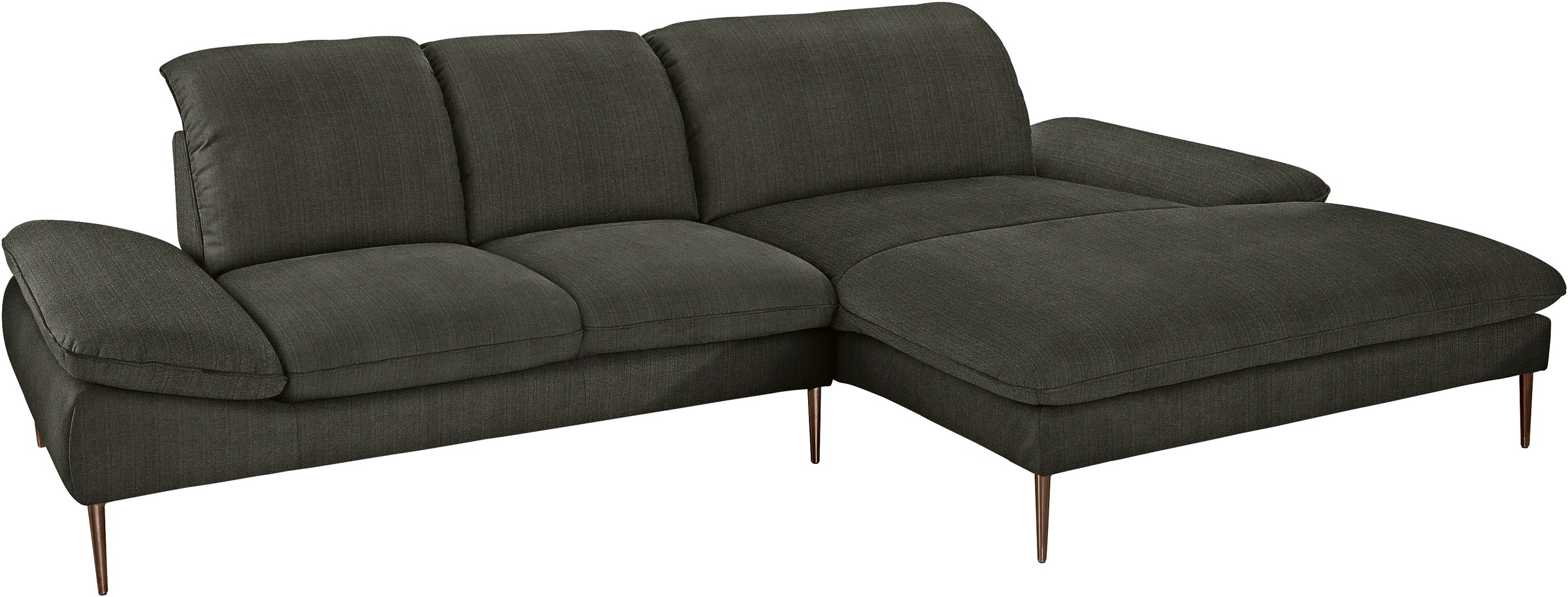 W.SCHILLIG Ecksofa »enjoy&MORE, Designsofa, bequem, zeitlos und elegant, L-Form«, Sitztiefenverstellung, Füße bronze pulverbeschichtet, Breite 310 cm