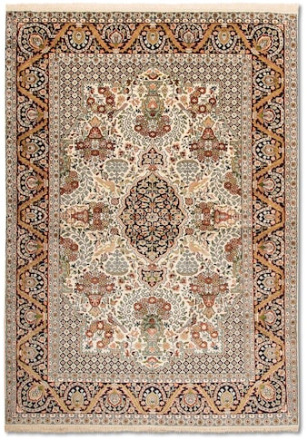 Teppich »Kaschmir Seide Teppich handgeknüpft braun«, rechteckig