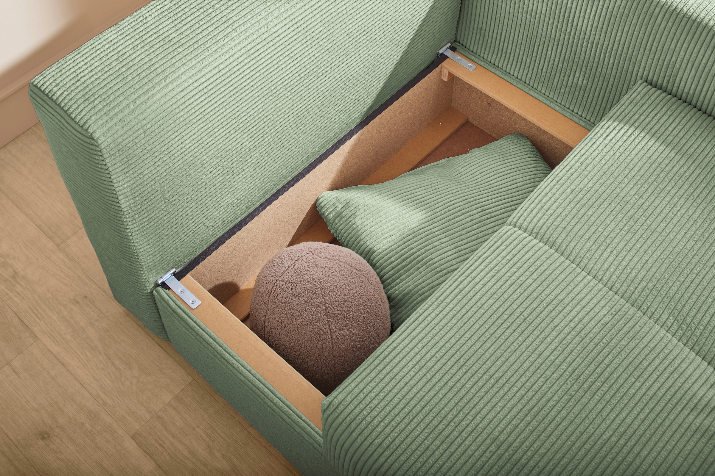 Jockenhöfer Gruppe Recamiere »Romeo, B: 164 cm, Liegefl: 90x210 cm, Schlaffunktion« Schlafsofa mit Bettfunktion, Bettkasten & Kissen, Federkern
