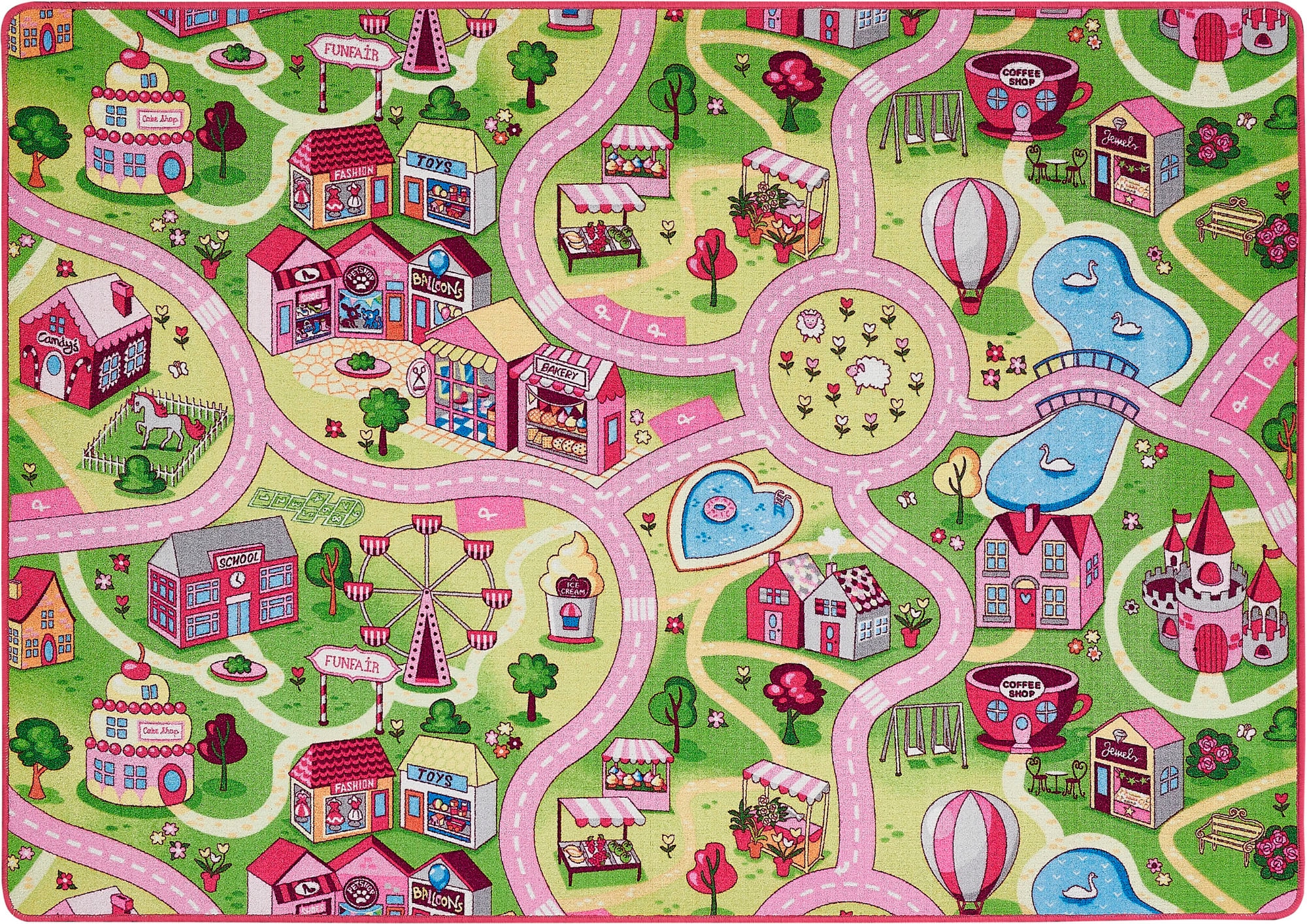 Andiamo Kinderteppich »Straße Lagerräumung«, rechteckig, 5 mm Höhe, Straßen-Spiel-Teppich, Sonderposten, für Mädchen & Jungen