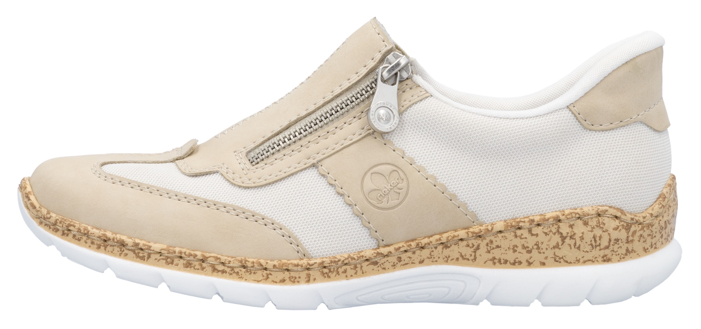 Rieker Slip-On Sneaker, Halbschuh, Freizeitschuh, mit Reißverschluss und MemoSoft-Innensohle