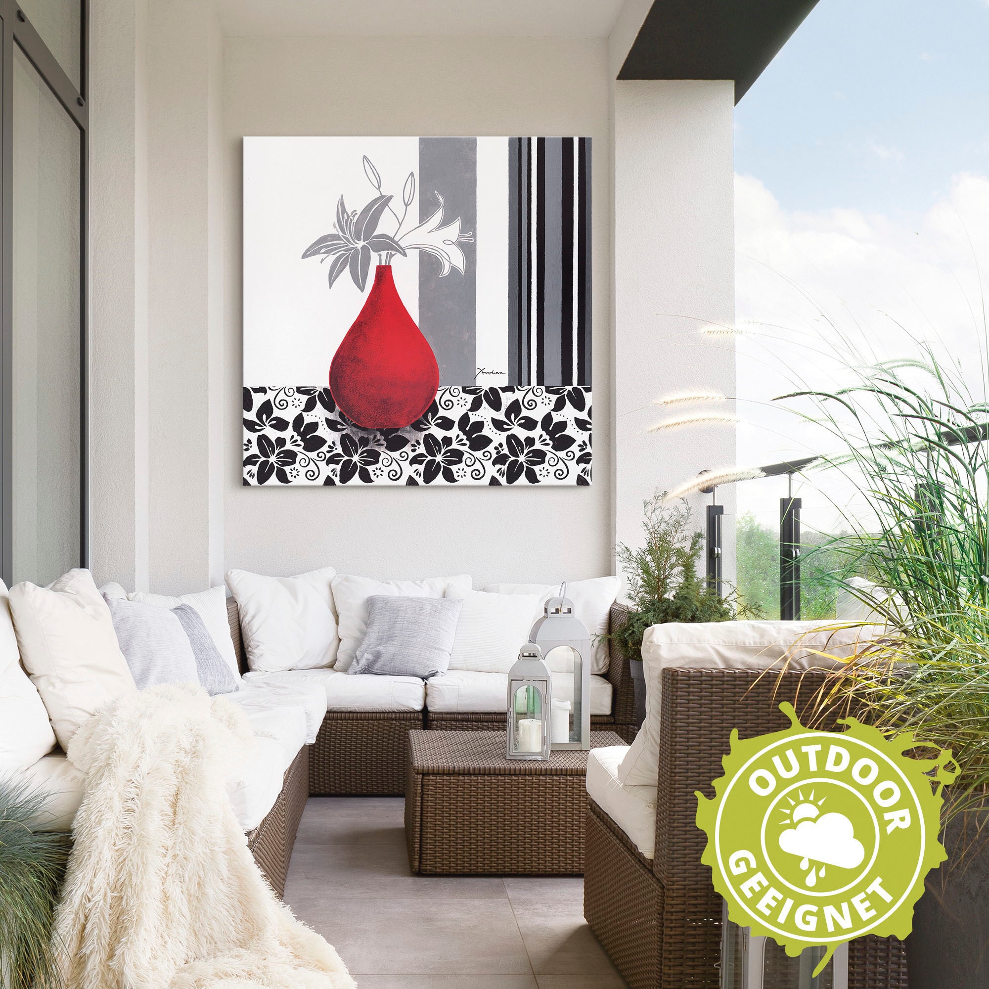 Artland Wandbild »Blumenmuster«, Vasen & Töpfe, (1 St.), als Alubild, Outdoorbild, Poster in verschied. Größen
