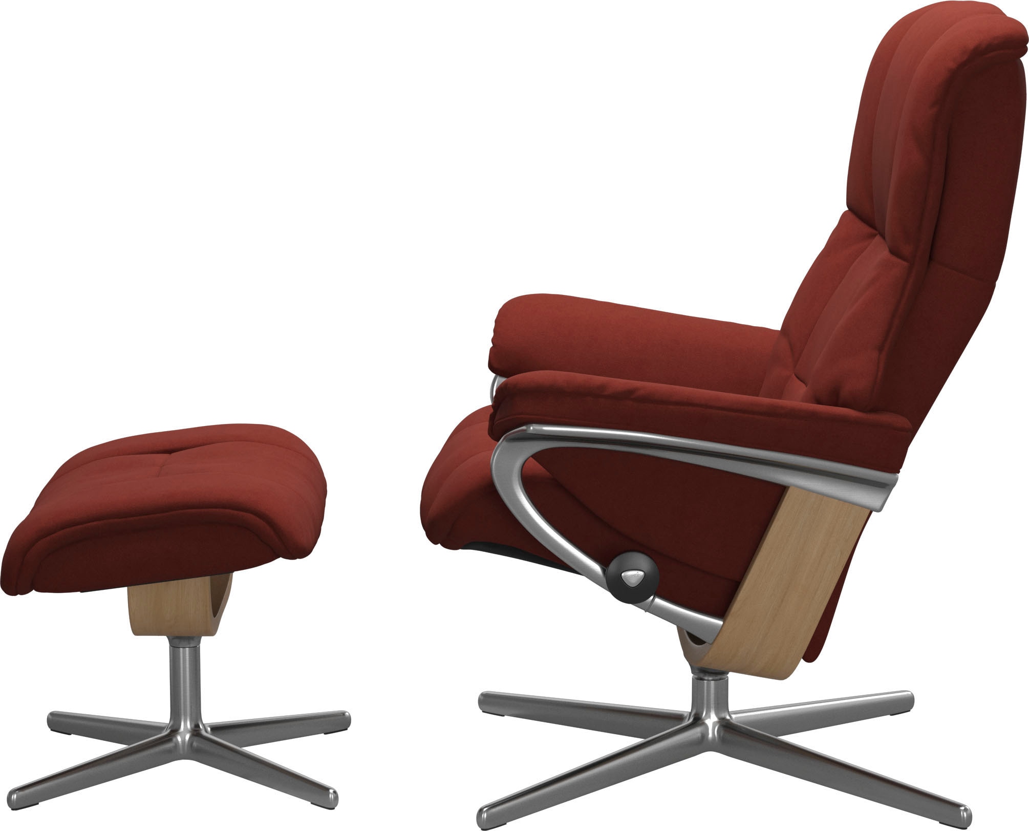 Stressless® Relaxsessel »Mayfair« Set, Relaxsessel mit Hocker,  mit Hocker, mit Cross Base, Größe S, M & L, Holzakzent Eiche