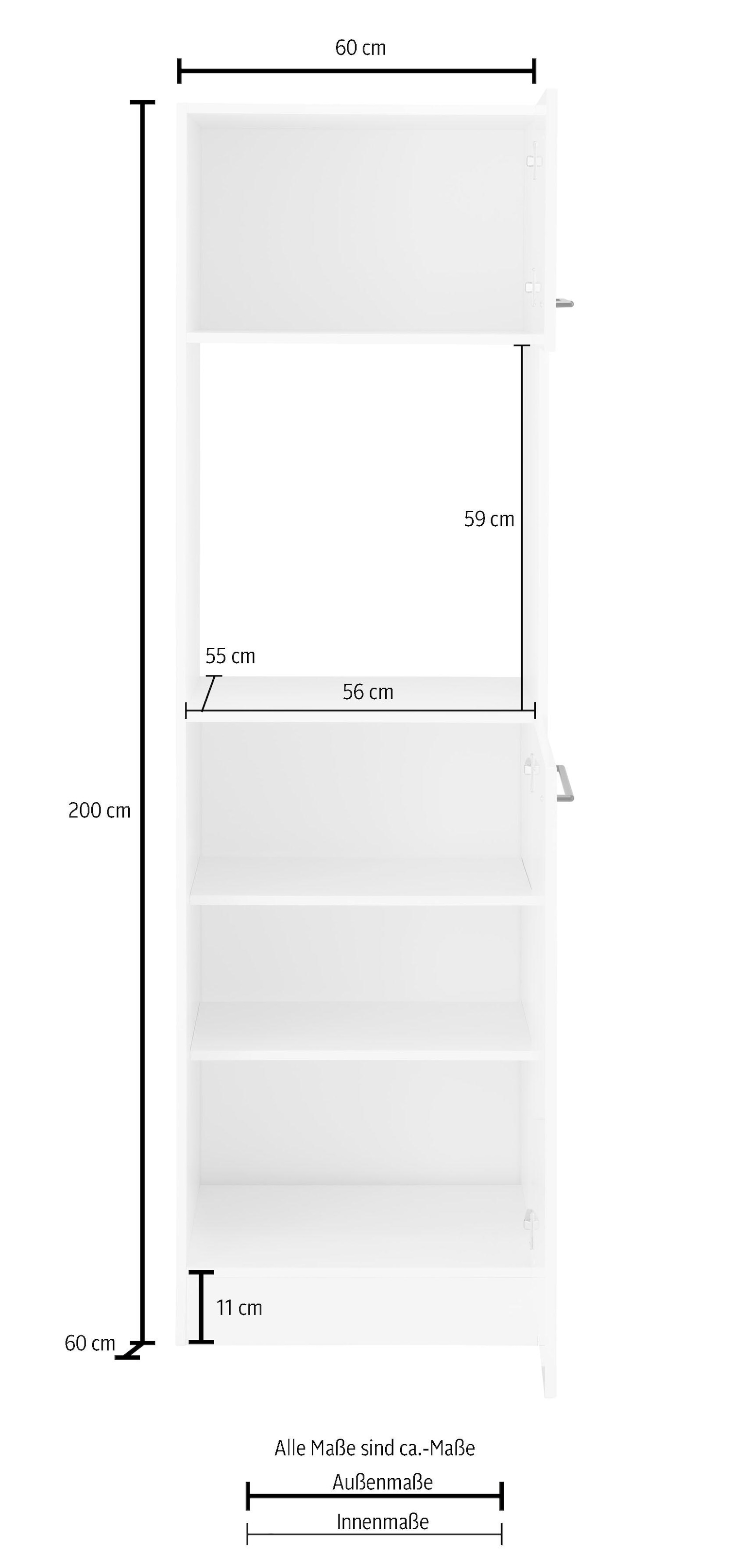 HELD MÖBEL Backofenumbauschrank »Tulsa«, 60 Einbaubackofen, cm auf 200 schwarze für Raten Metallgriffe cm hoch, breit, kaufen