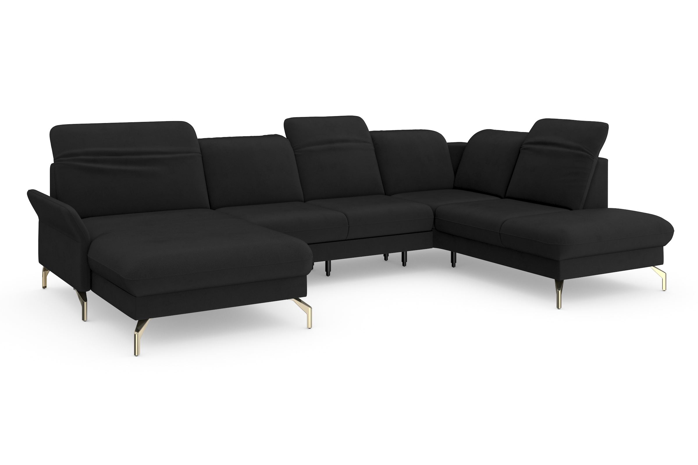 sit&more Wohnlandschaft »Fashion U-Form«, wahlweise mit Kopfteilverstellung, Vorziehsitz, motorisch, Nickelfüße