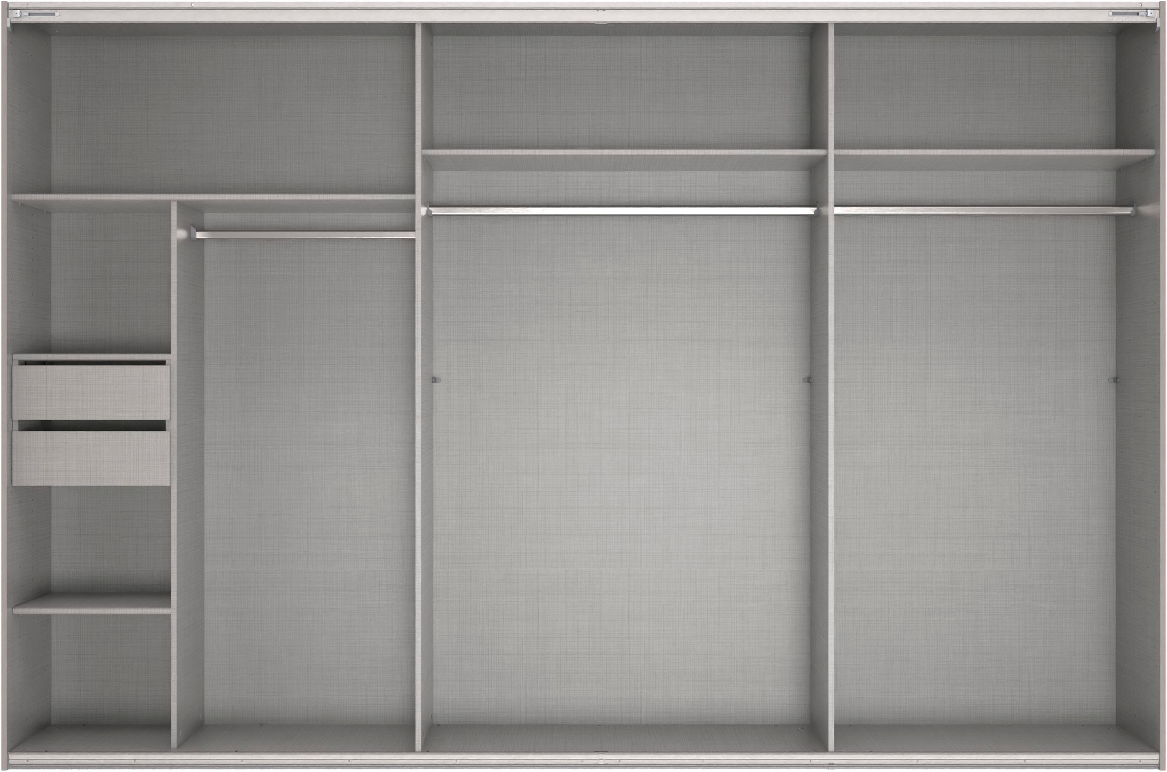 Wimex Schwebetürenschrank »Mugano, Made in Germany, Lieferung bis in Deine Etage und Stellort«, (wähle Deine Ausstattung: Basic oder Premium!), 3 Schwebetüren, große Größen, mit oder ohne Spiegel, Metallgriffe