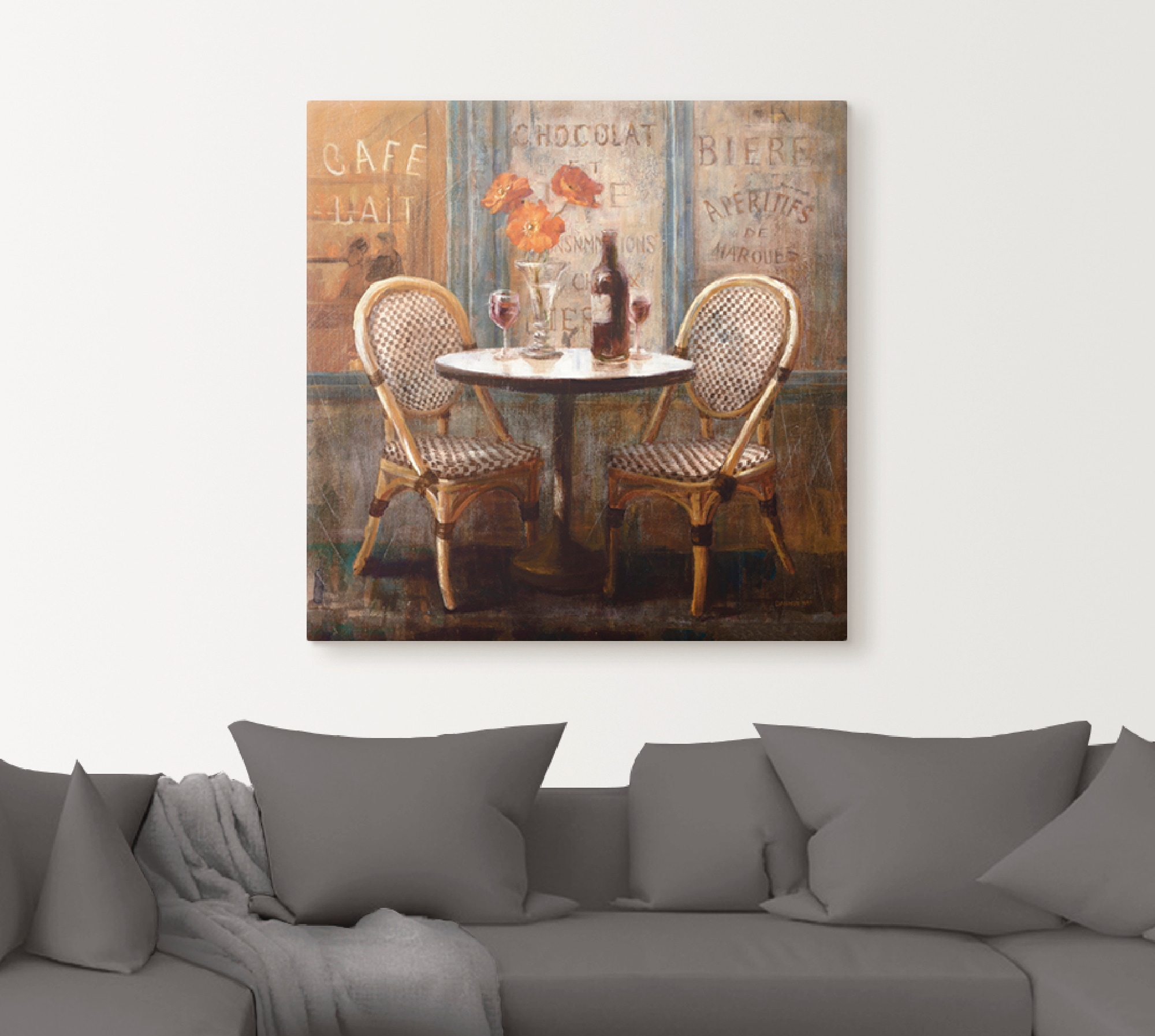 Artland Wandbild »Triff mich im Cafe I« Restaurant & Cafés 1 Stk. tlg. auf Holzrahmen gespannt