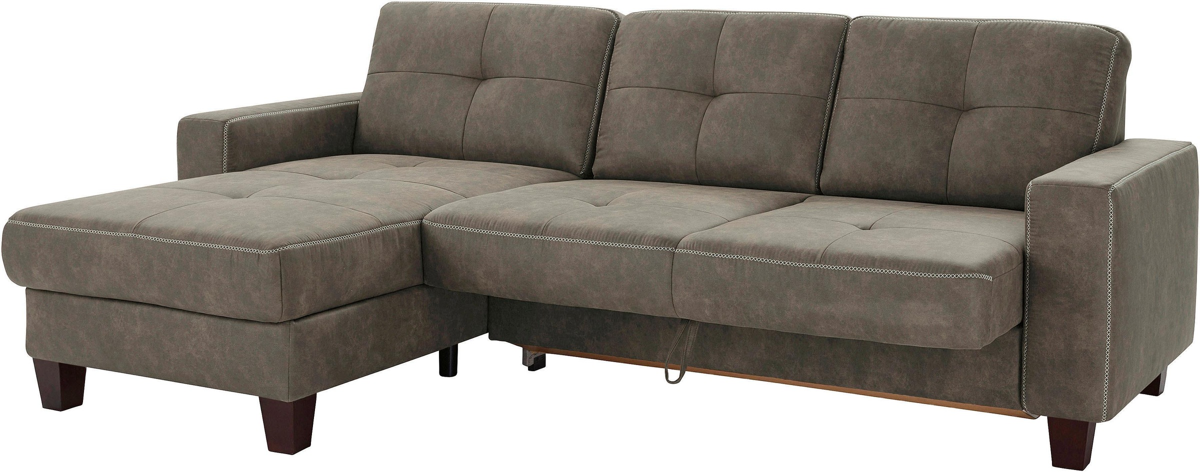 Places of Style Ecksofa »Varese L-Form«, wahlweise mit Bettfunktion und Vorziehfunktion