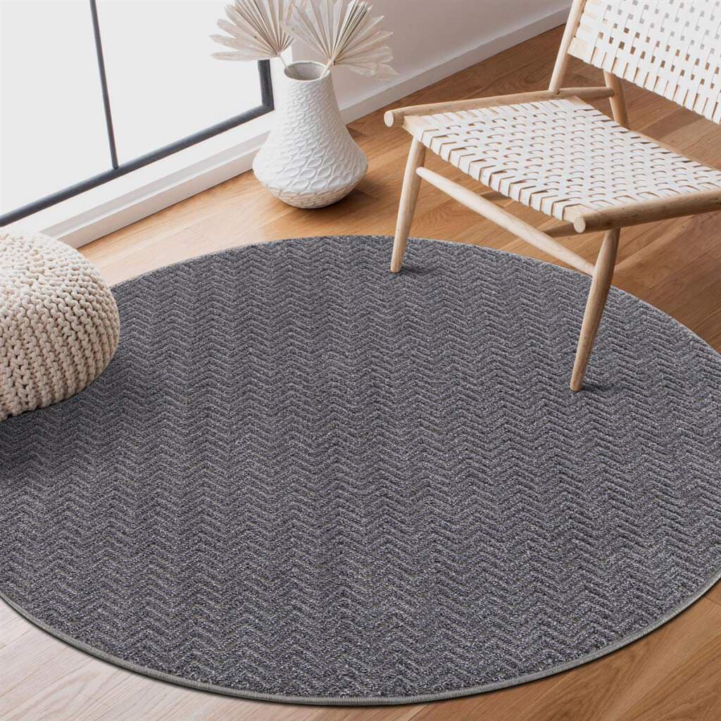 Carpet City Teppich »Friseé-Teppich FANCY805«, rund, 12 mm Höhe, Kurzflor, günstig online kaufen