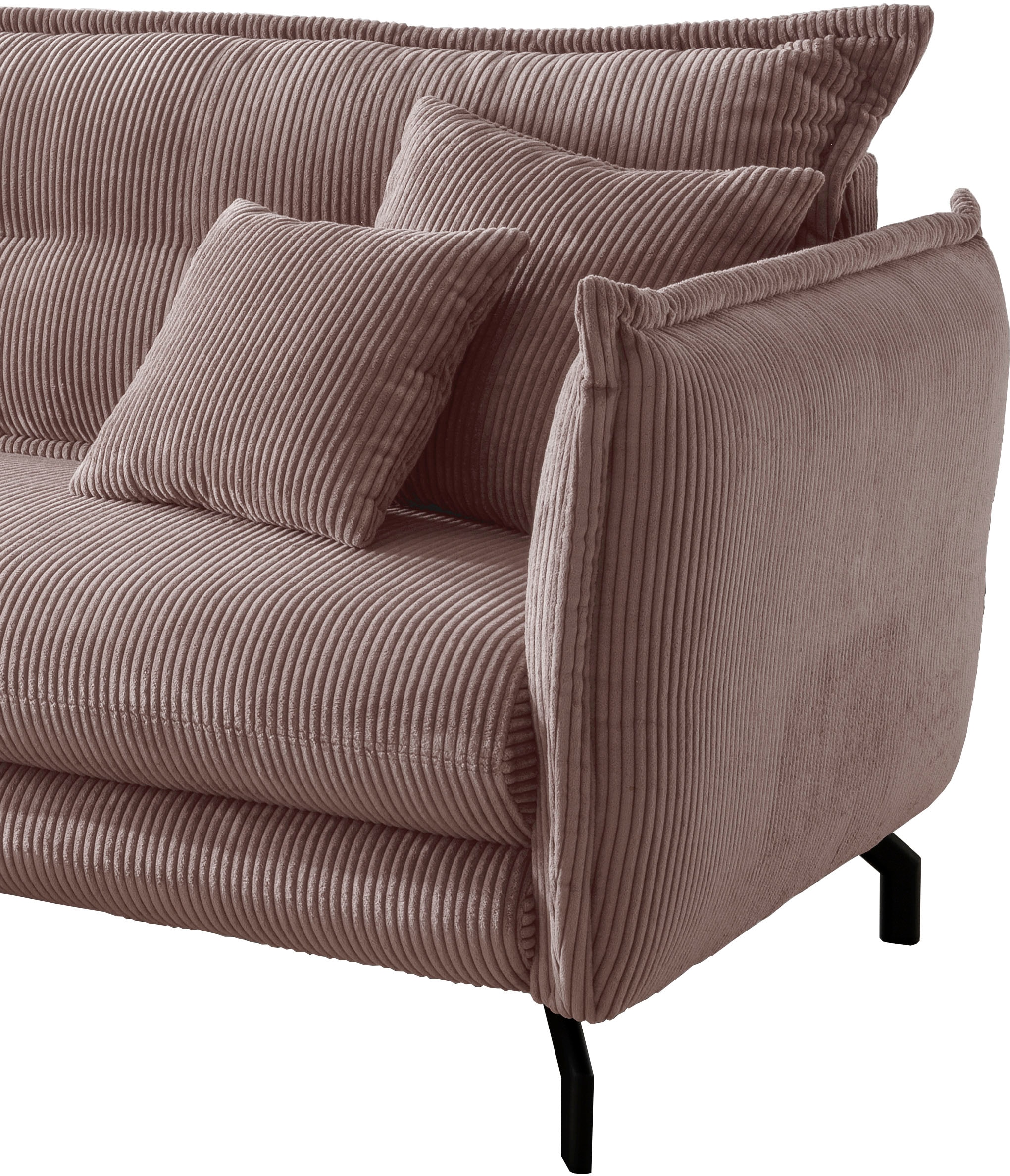 Home affaire Ecksofa »Lazio modern und bequem, schmale Armlehnen, tolle Detailverarbeitung« zwei verschiedene Fußfarben wählbar